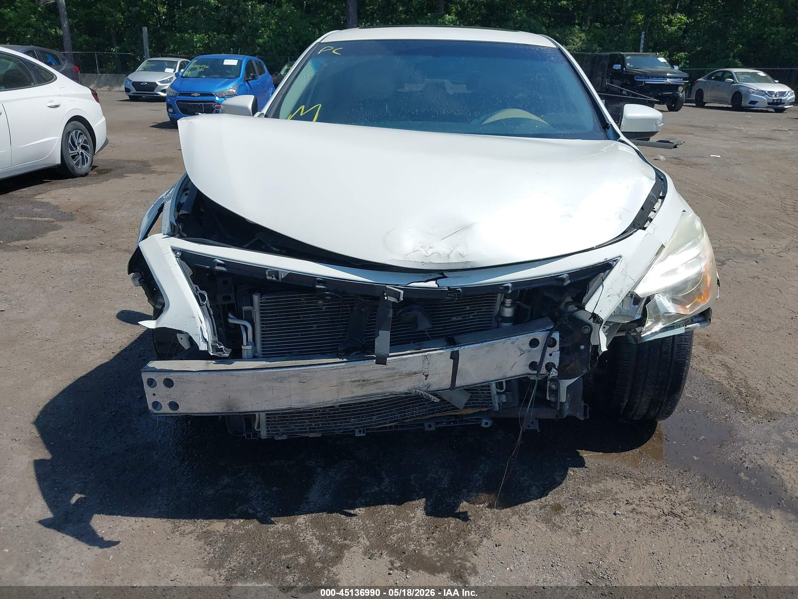 2015 Nissan Altima 2.5 Sl White vin: 1N4AL3AP6FC107690