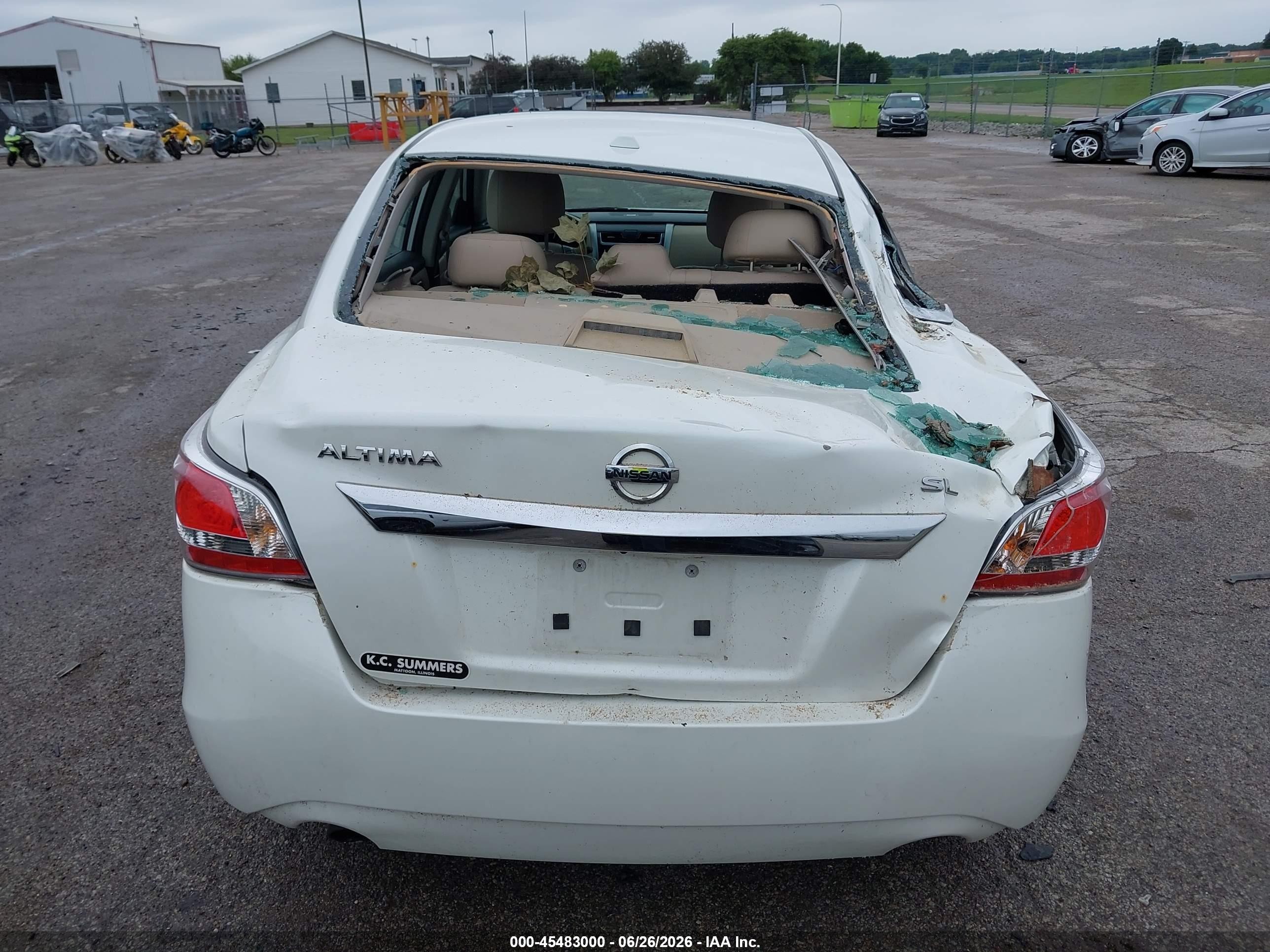 2015 Nissan Altima 2.5 Sl White vin: 1N4AL3AP6FC214125