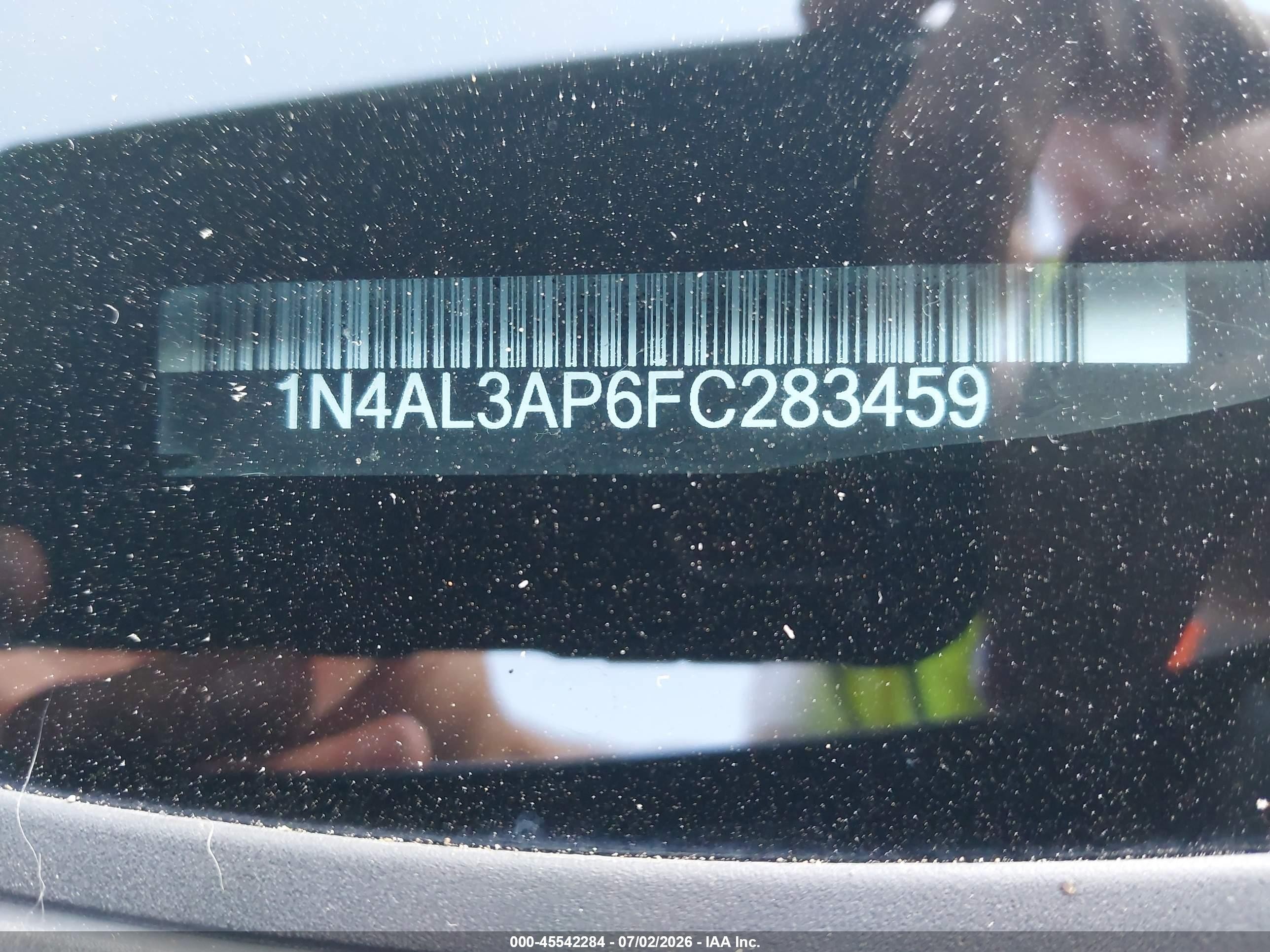 2015 Nissan Altima 2.5/2.5 S/2.5 Sl/2.5 Sv Dark Blue vin: 1N4AL3AP6FC283459