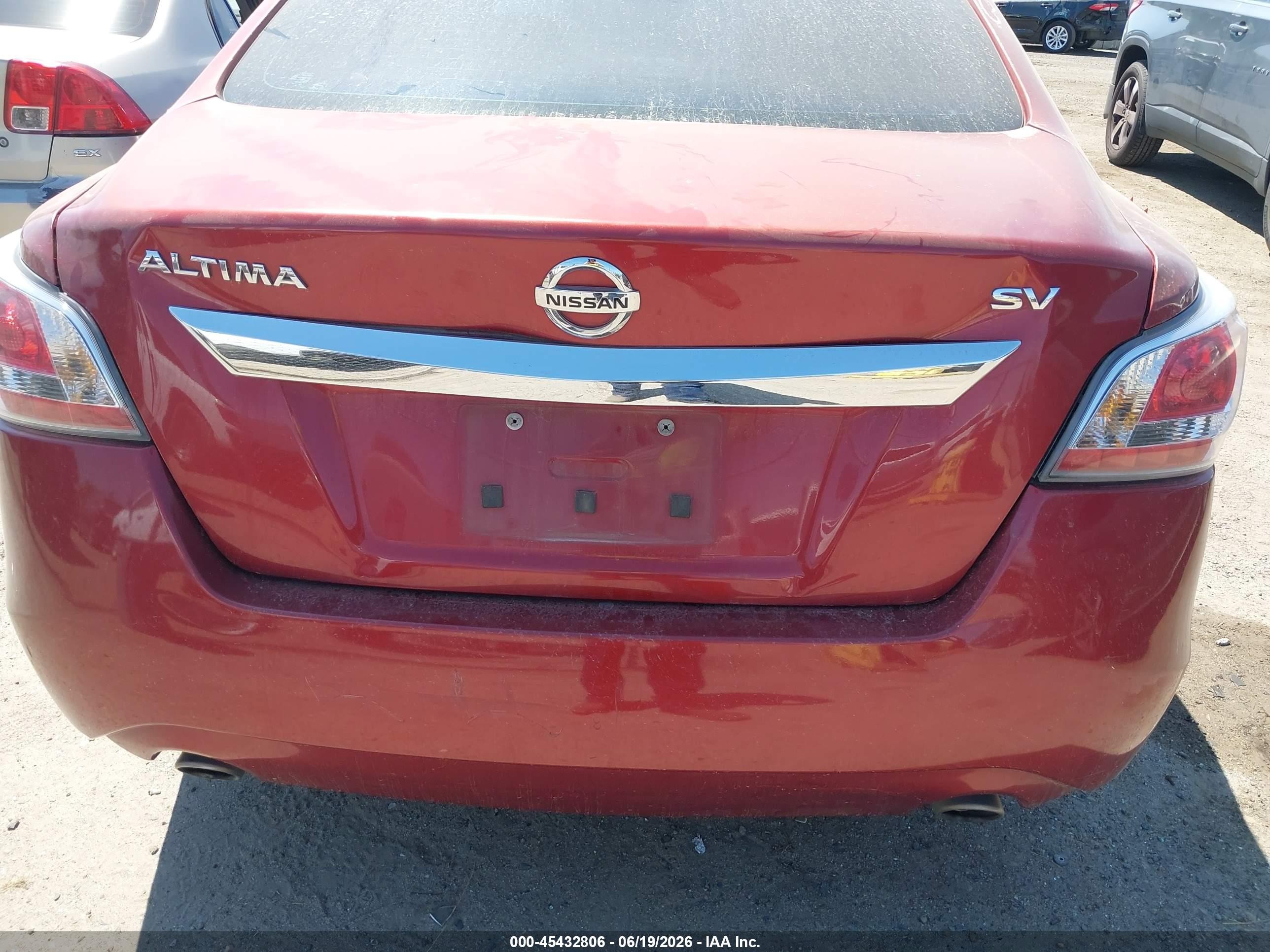 2015 Nissan Altima 2.5 Sv Red vin: 1N4AL3AP6FC296020