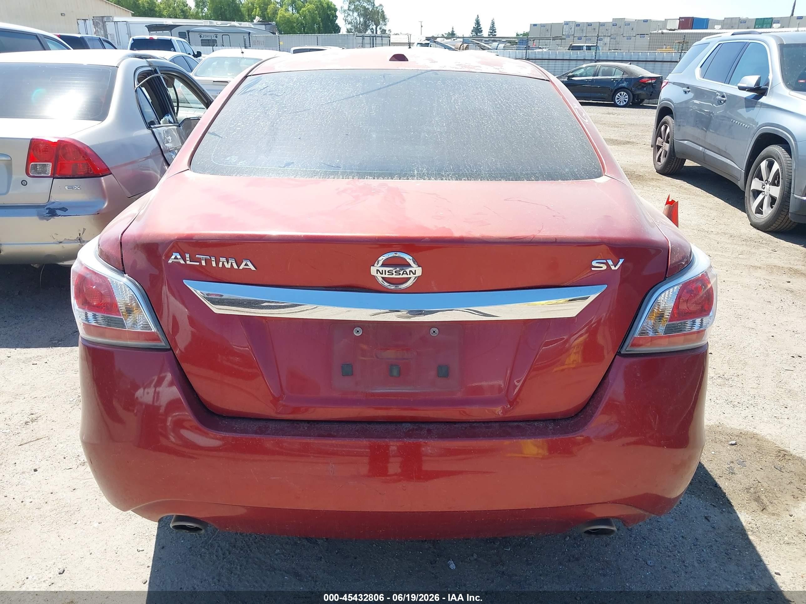 2015 Nissan Altima 2.5 Sv Red vin: 1N4AL3AP6FC296020