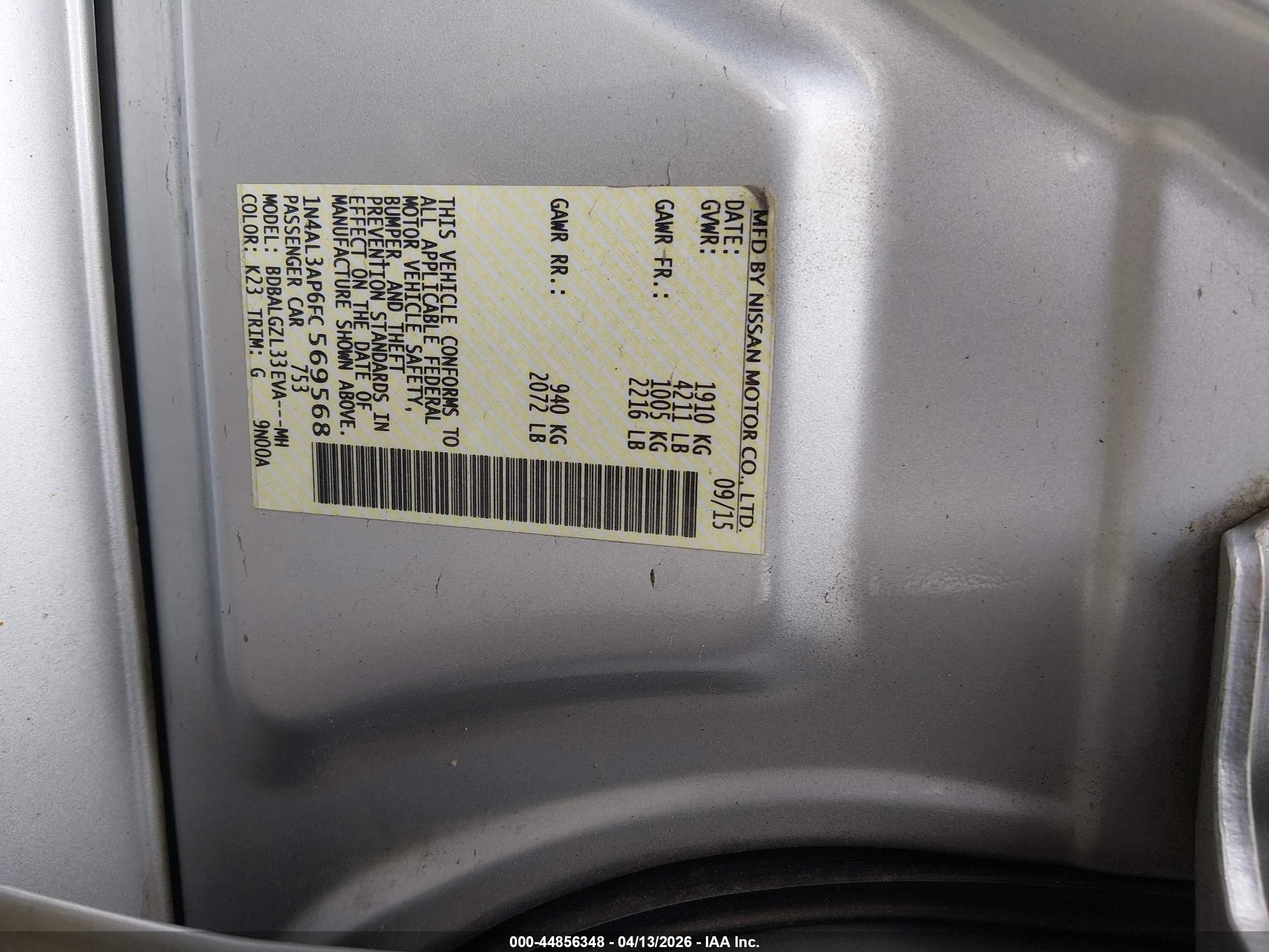 2015 Nissan Altima 2.5 S Silver vin: 1N4AL3AP6FC569568
