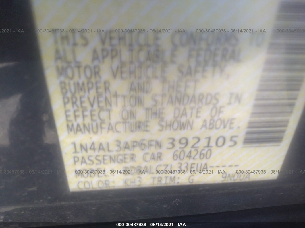 2015 Nissan Altima 2.5 S Черный vin: 1N4AL3AP6FN392105