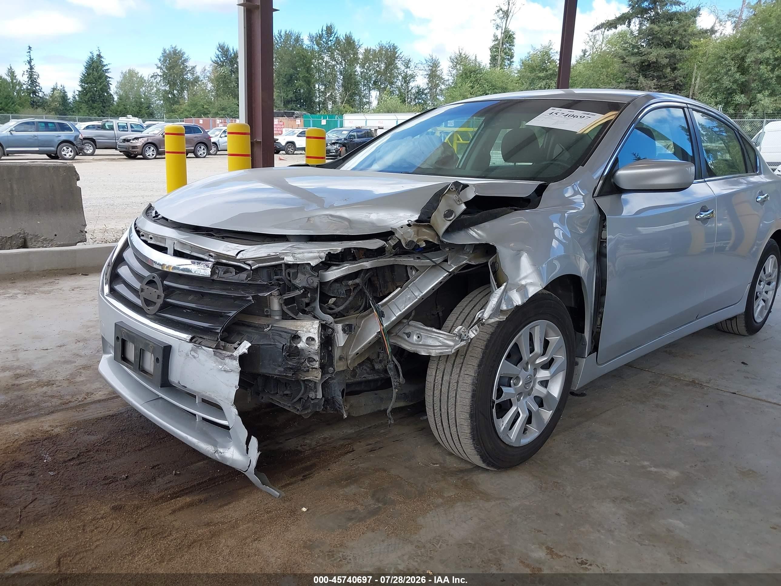 2015 Nissan Altima 2.5/2.5 S/2.5 Sl/2.5 Sv Silver vin: 1N4AL3AP6FN884794