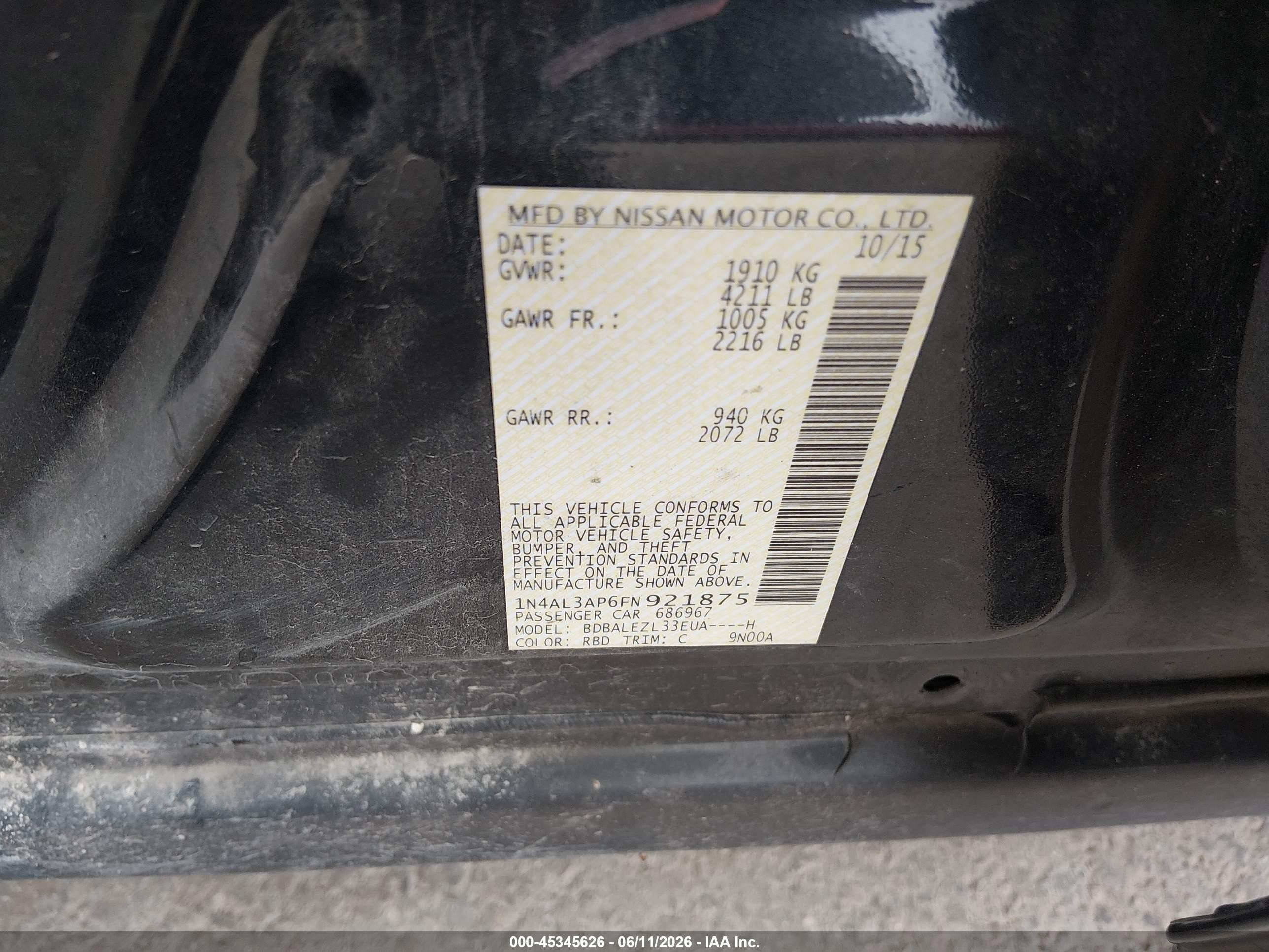 2015 Nissan Altima 2.5 S Gray vin: 1N4AL3AP6FN921875