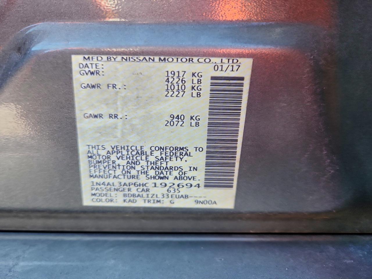 2017 Nissan Altima 2.5 Silver vin: 1N4AL3AP6HC192694
