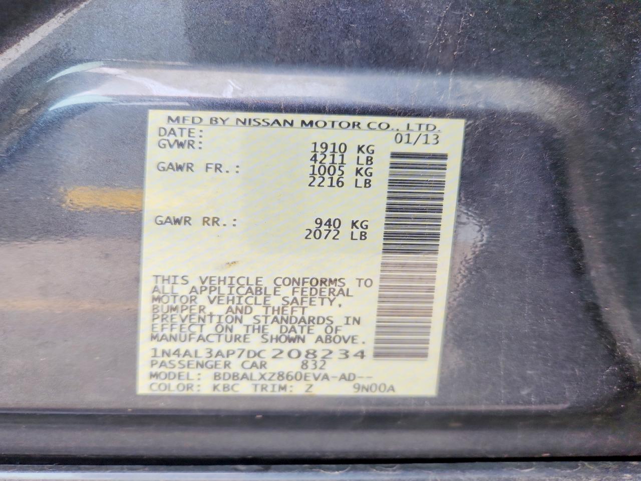 2013 Nissan Altima 2.5 Gray vin: 1N4AL3AP7DC208234