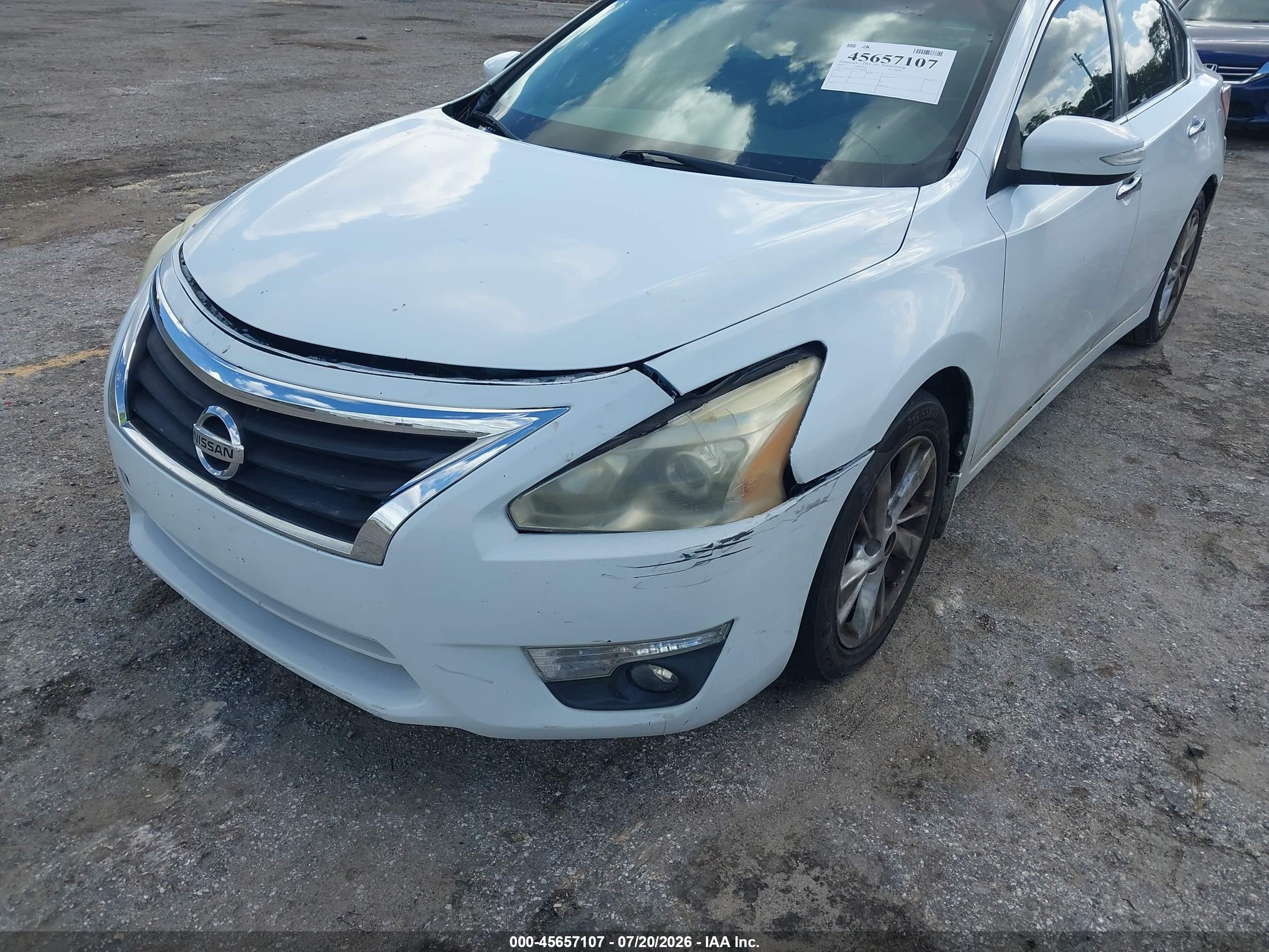 2013 Nissan Altima 2.5 Sl White vin: 1N4AL3AP7DC249821