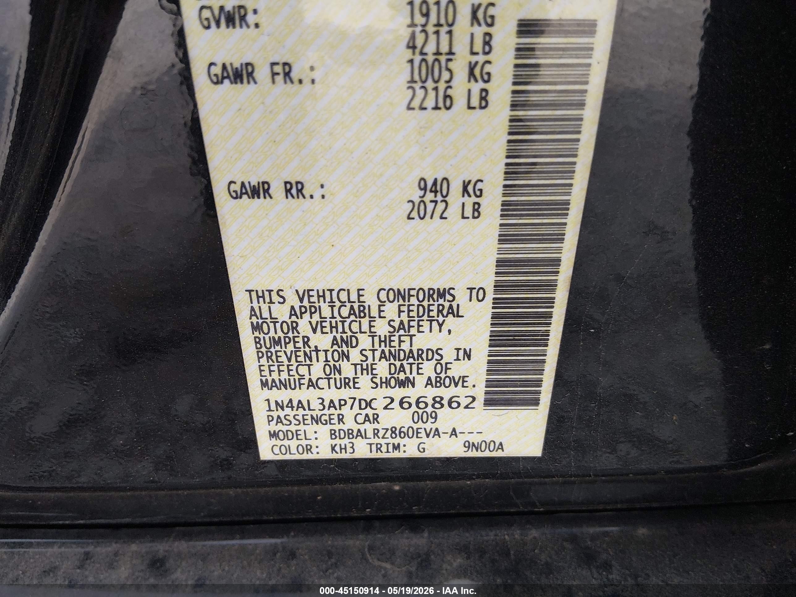 2013 Nissan Altima 2.5 S Black vin: 1N4AL3AP7DC266862