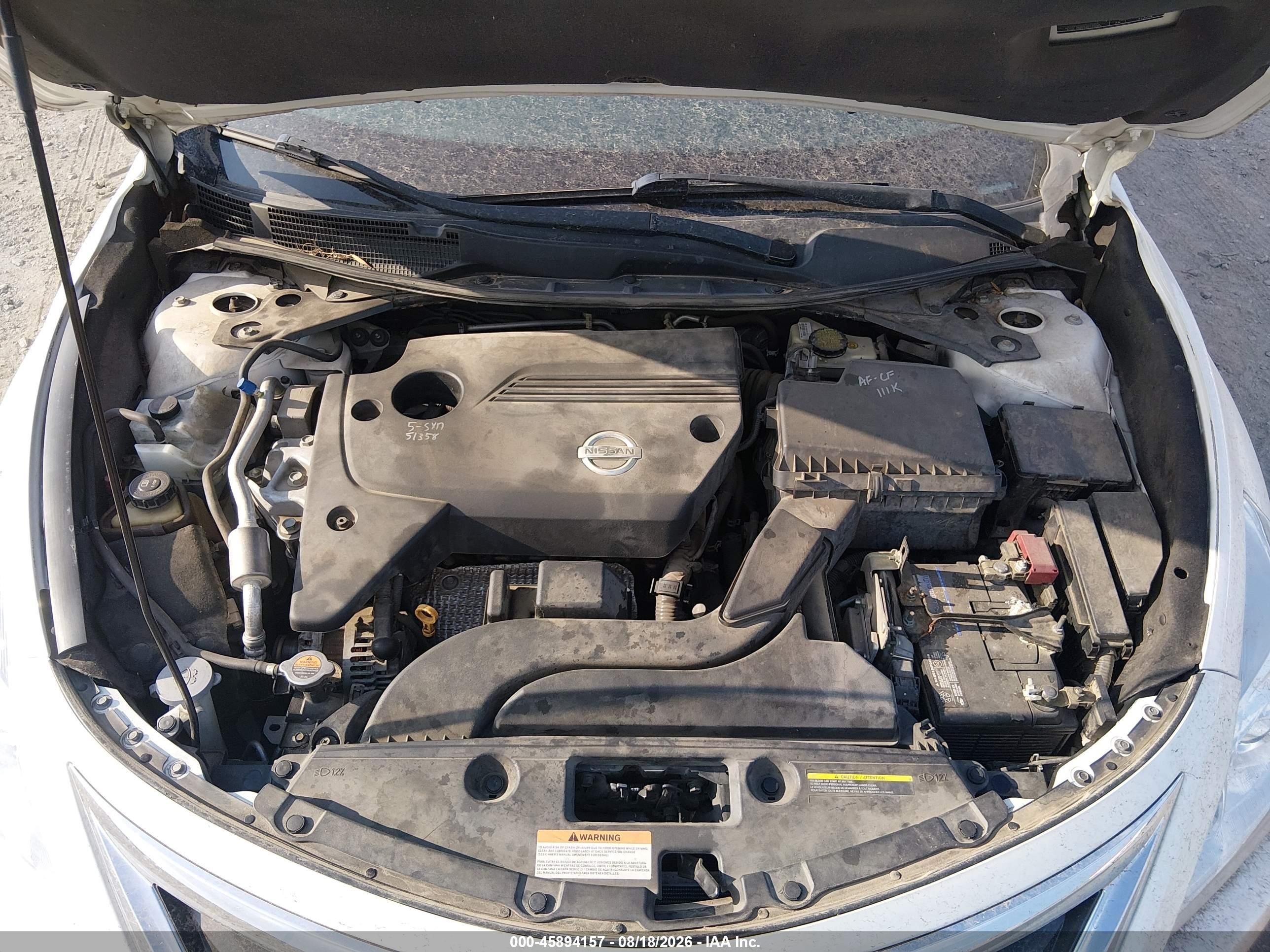 2013 Nissan Altima 2.5 Sv White vin: 1N4AL3AP7DC285668