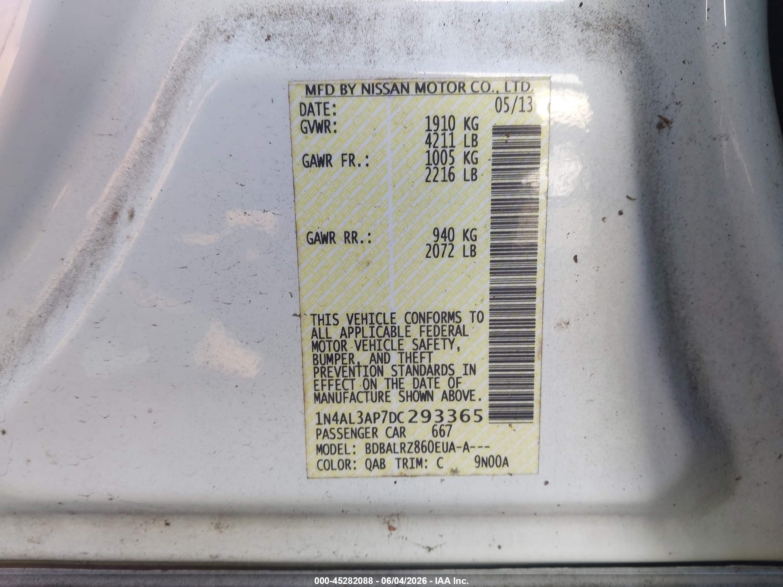 2013 Nissan Altima 2.5 S White vin: 1N4AL3AP7DC293365