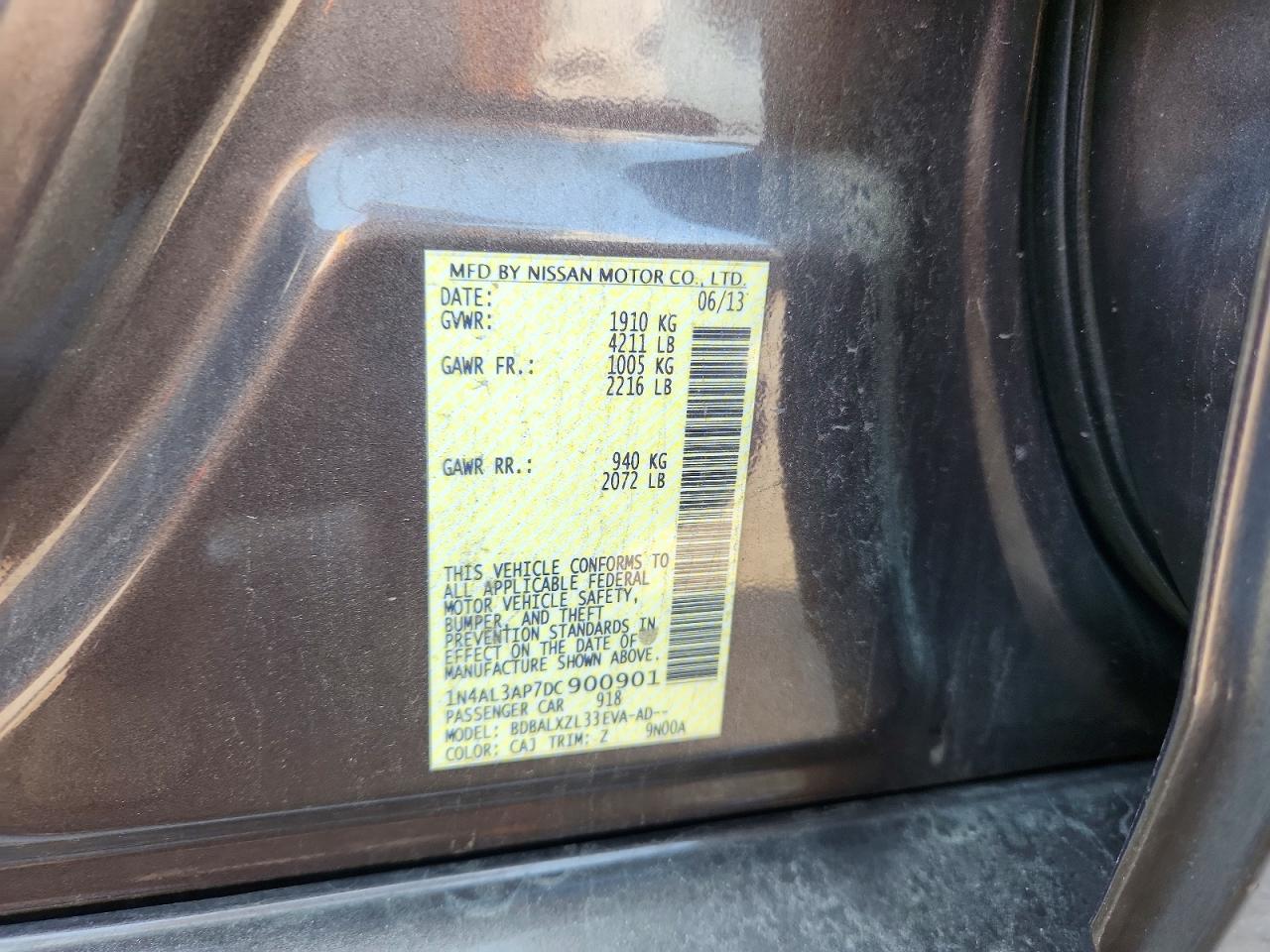 2013 Nissan Altima 2.5 Серебряный vin: 1N4AL3AP7DC900901