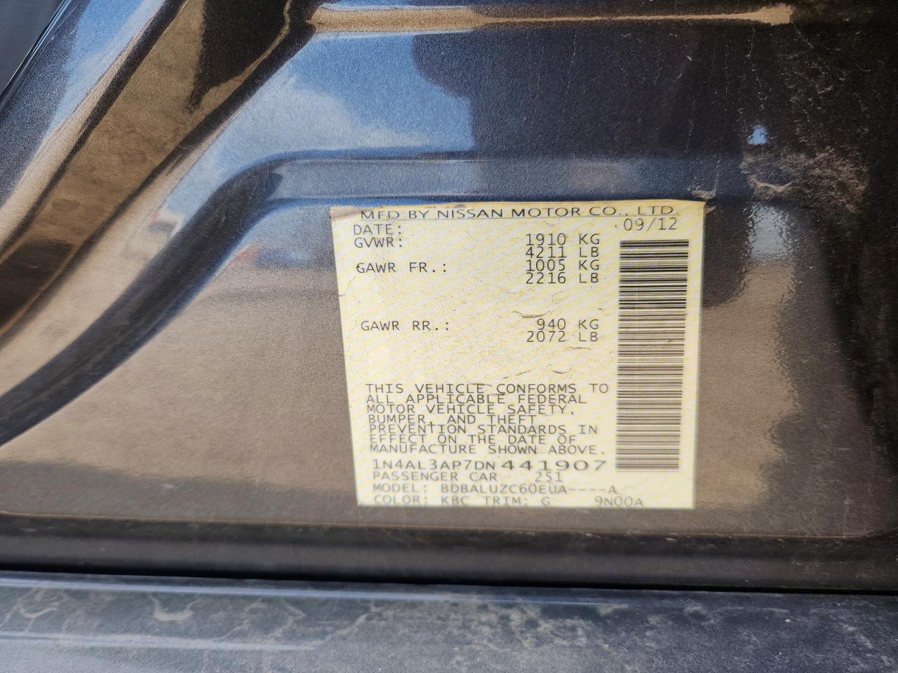 2013 Nissan Altima 2.5 Gray vin: 1N4AL3AP7DN441907