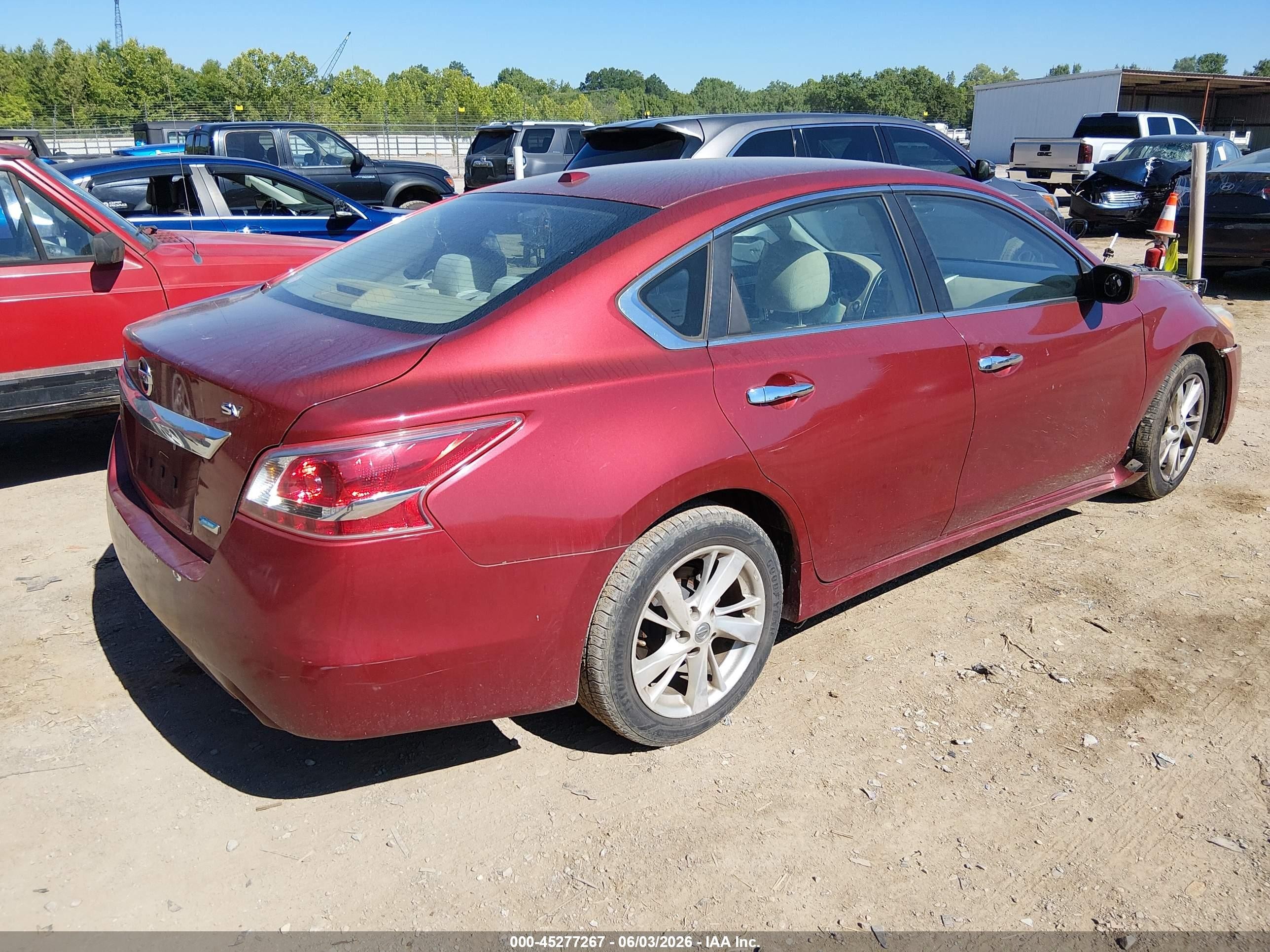 2013 Nissan Altima 2.5 Sv Maroon vin: 1N4AL3AP7DN443205