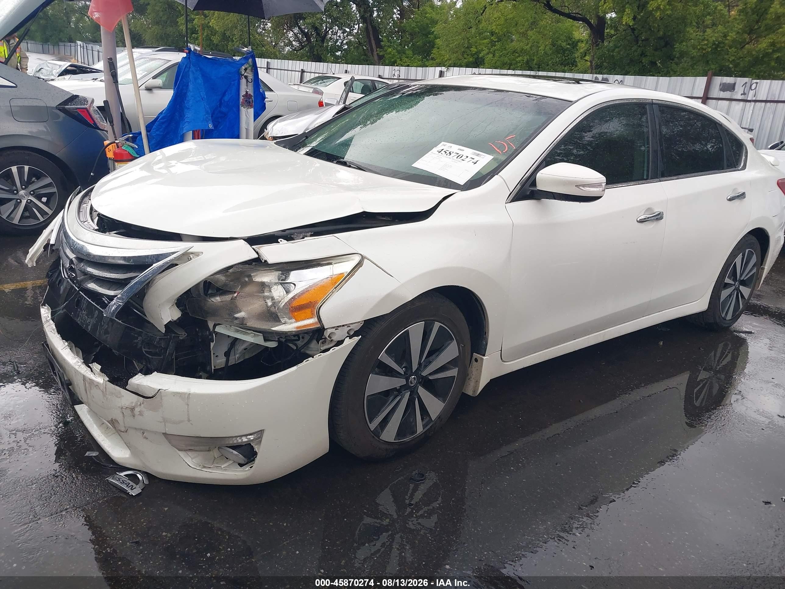 2013 Nissan Altima 2.5 Sl White vin: 1N4AL3AP7DN501667
