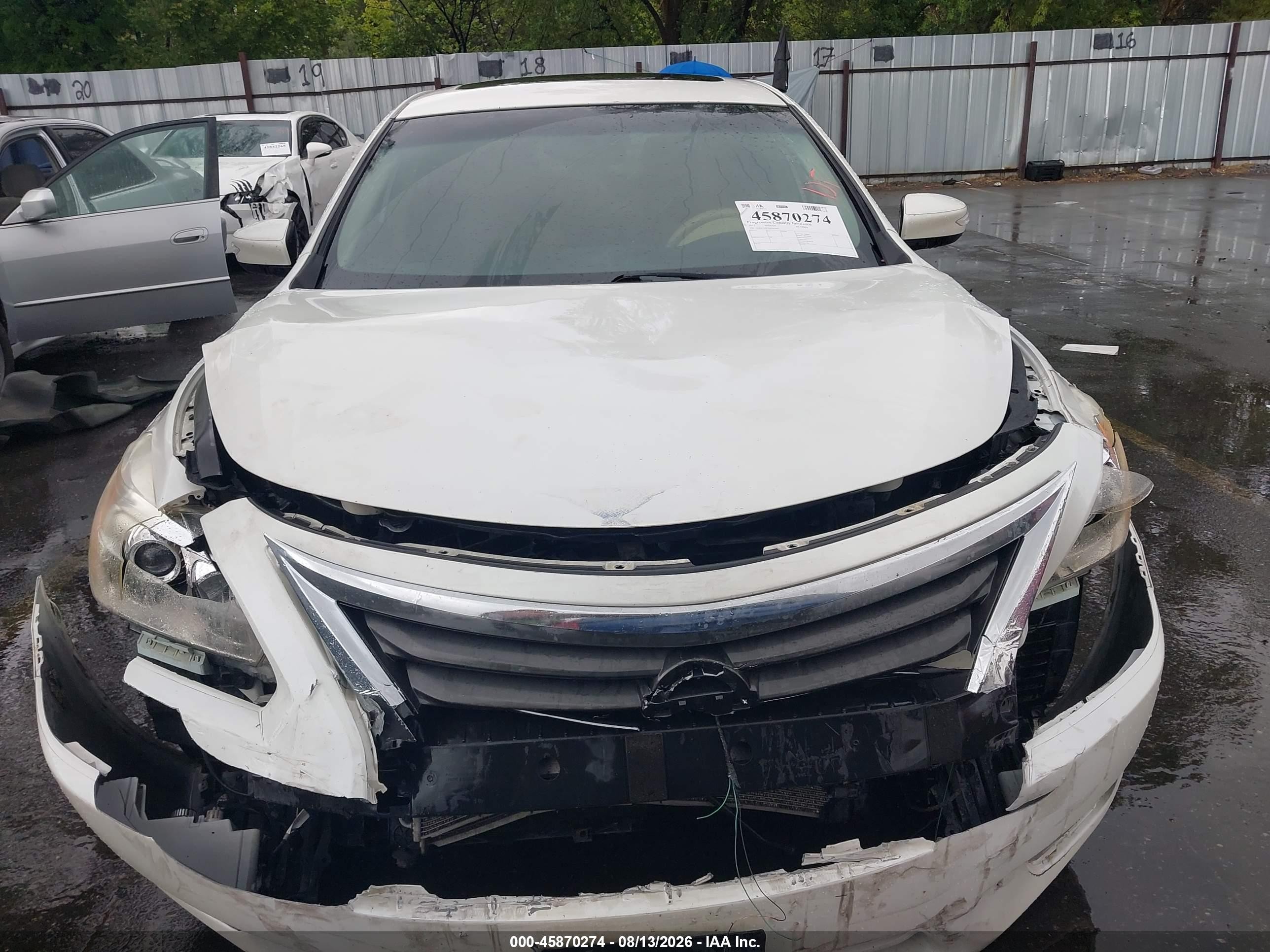2013 Nissan Altima 2.5 Sl White vin: 1N4AL3AP7DN501667