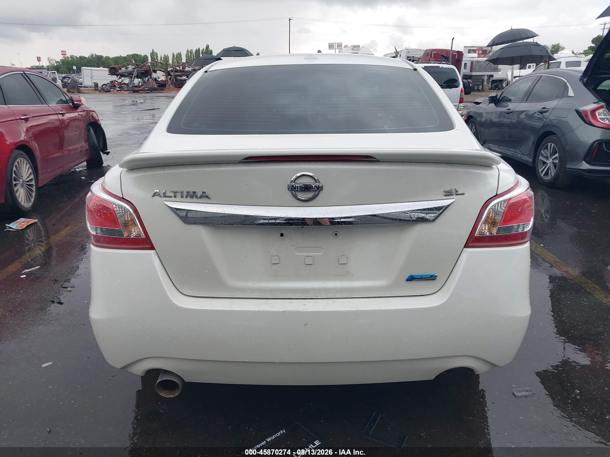 2013 Nissan Altima 2.5 Sl White vin: 1N4AL3AP7DN501667