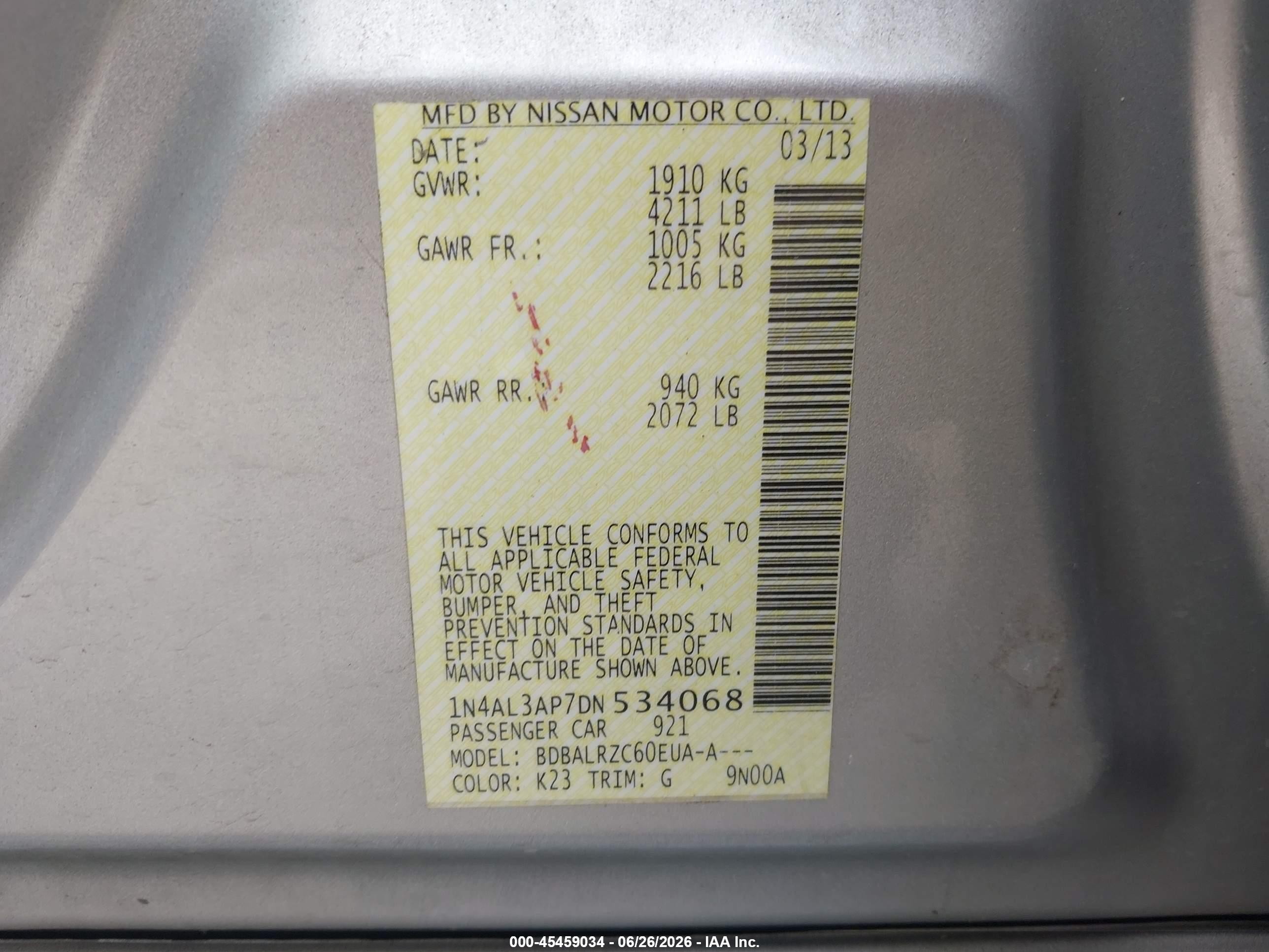 2013 Nissan Altima 2.5 S Silver vin: 1N4AL3AP7DN534068