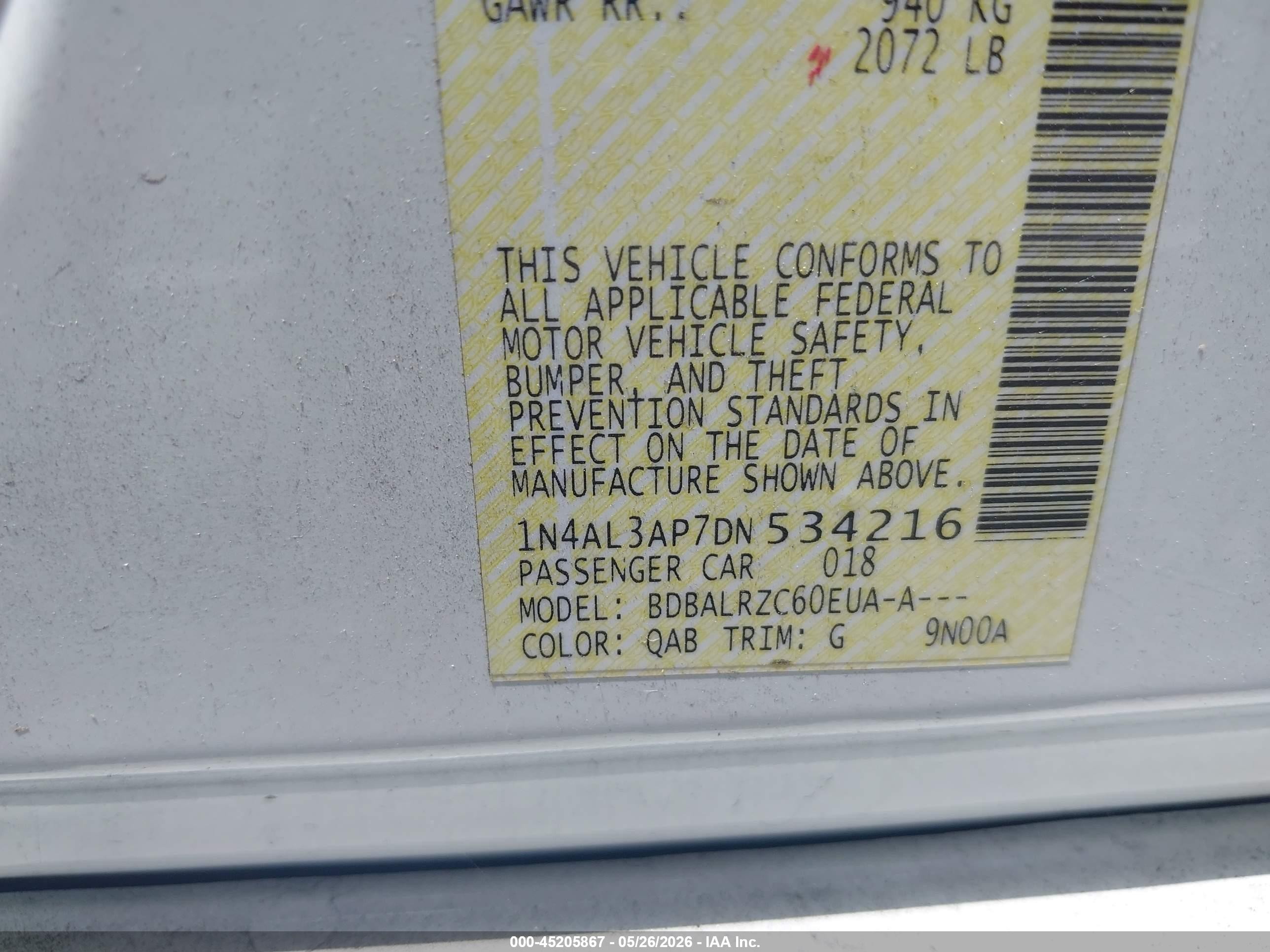 2013 Nissan Altima 2.5 S White vin: 1N4AL3AP7DN534216