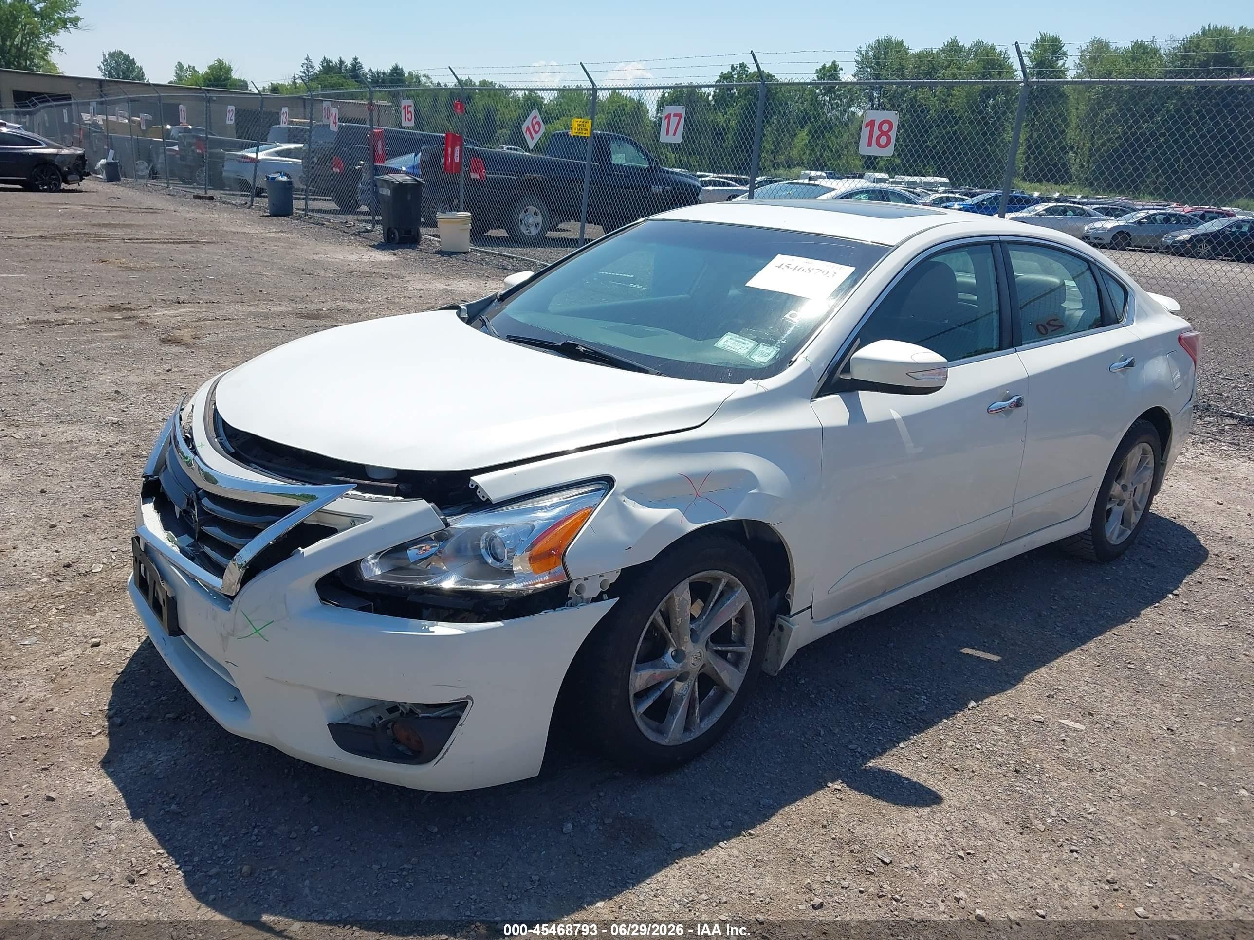 2013 Nissan Altima 2.5 Sl White vin: 1N4AL3AP7DN569371