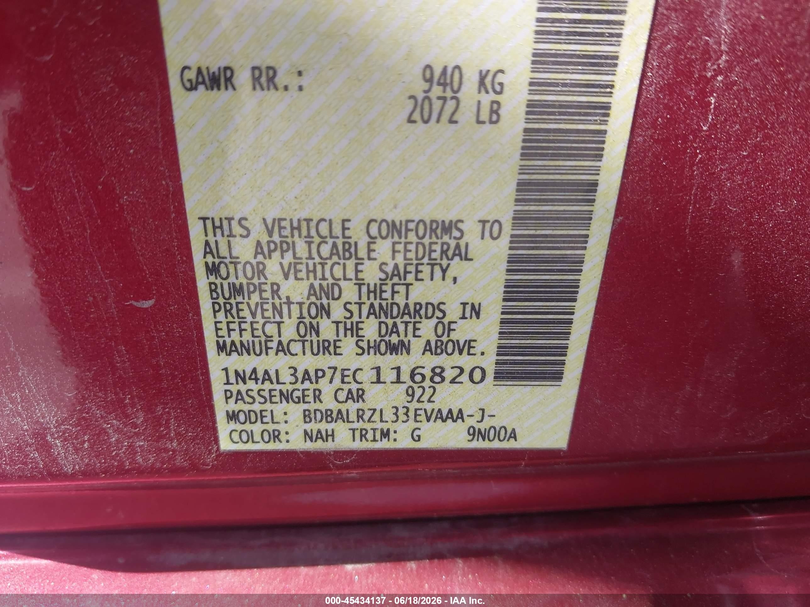 2014 Nissan Altima 2.5 S Red vin: 1N4AL3AP7EC116820