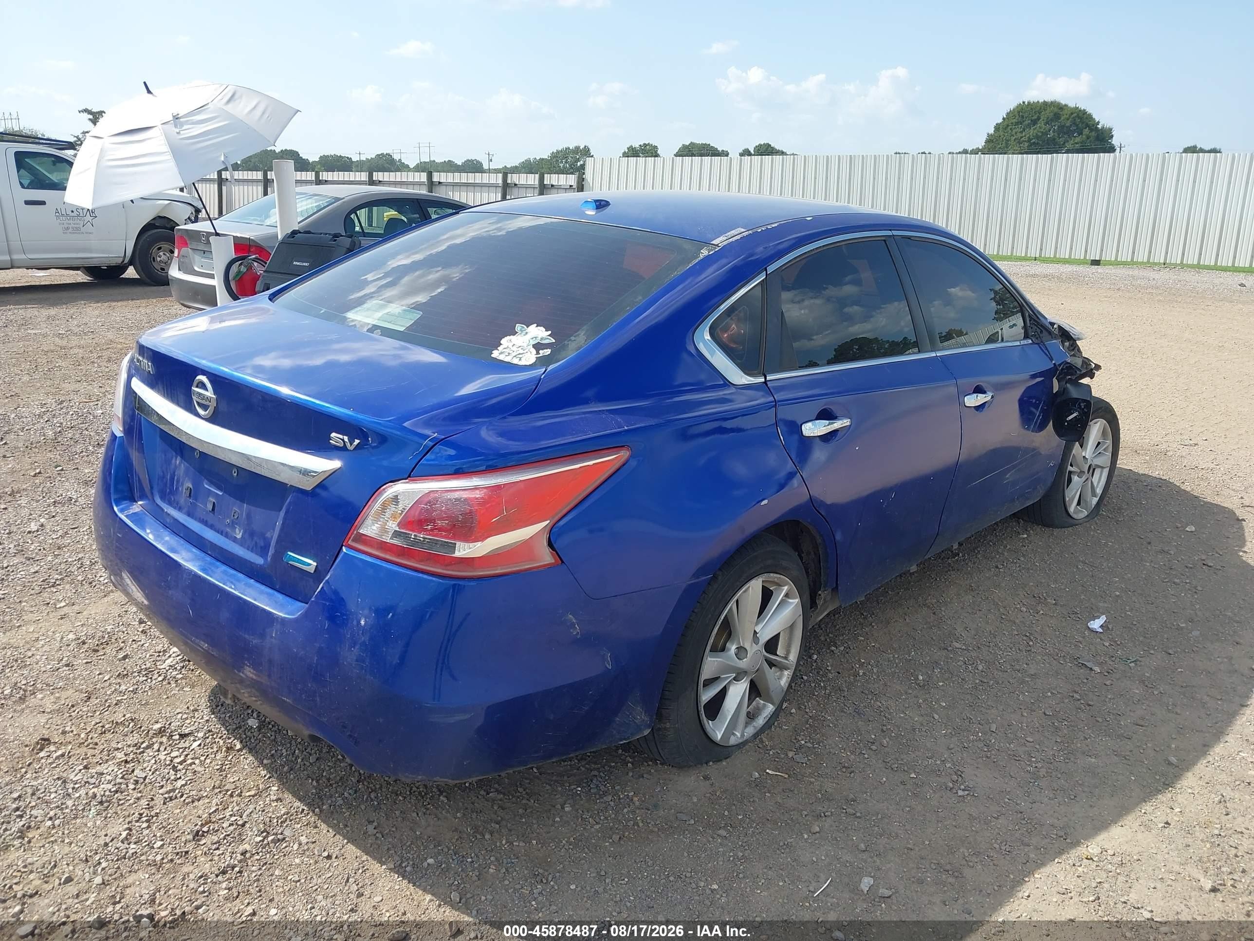 2014 Nissan Altima 2.5 Sv Blue vin: 1N4AL3AP7EC135934