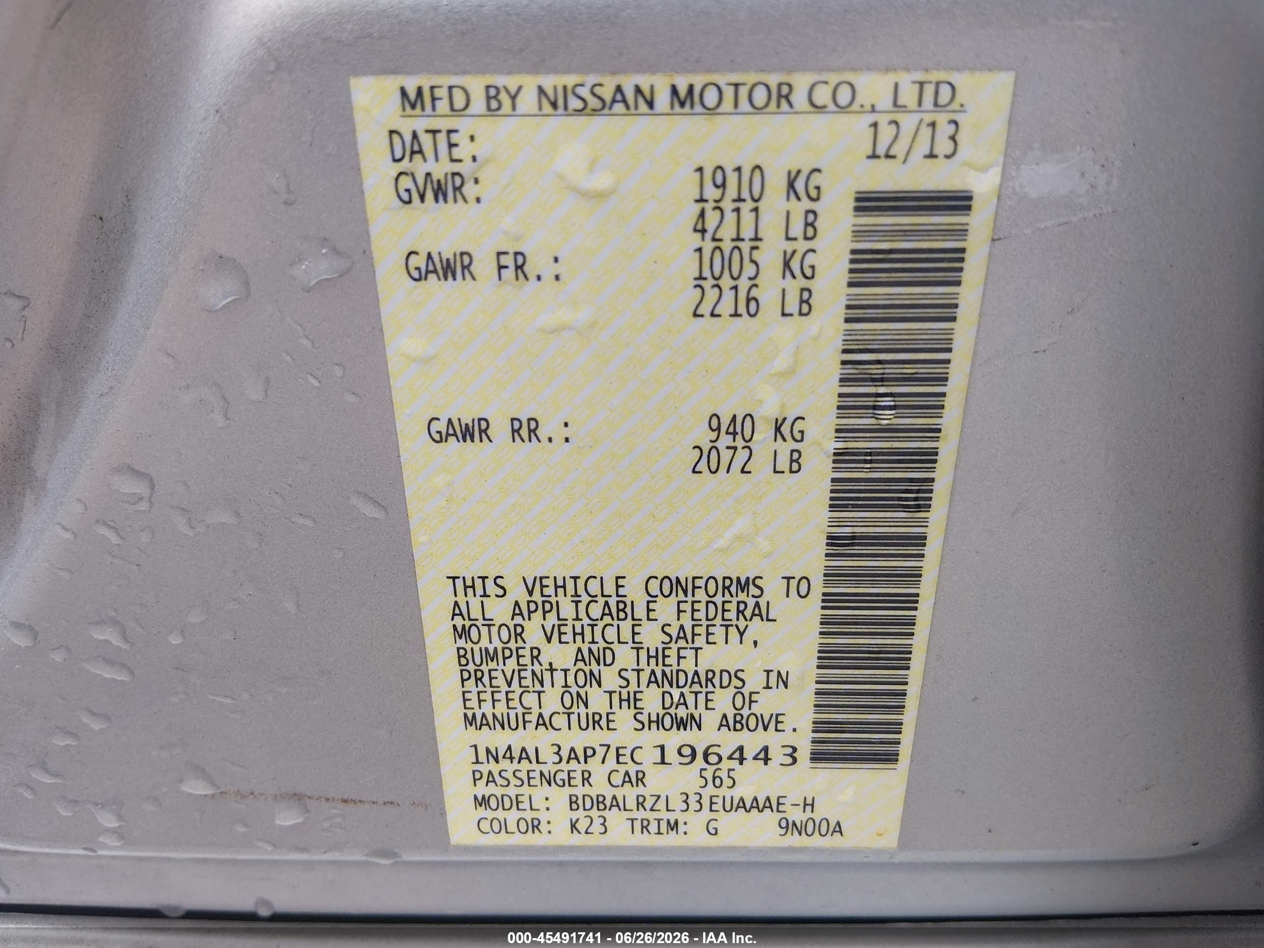 2014 Nissan Altima 2.5 S Silver vin: 1N4AL3AP7EC196443