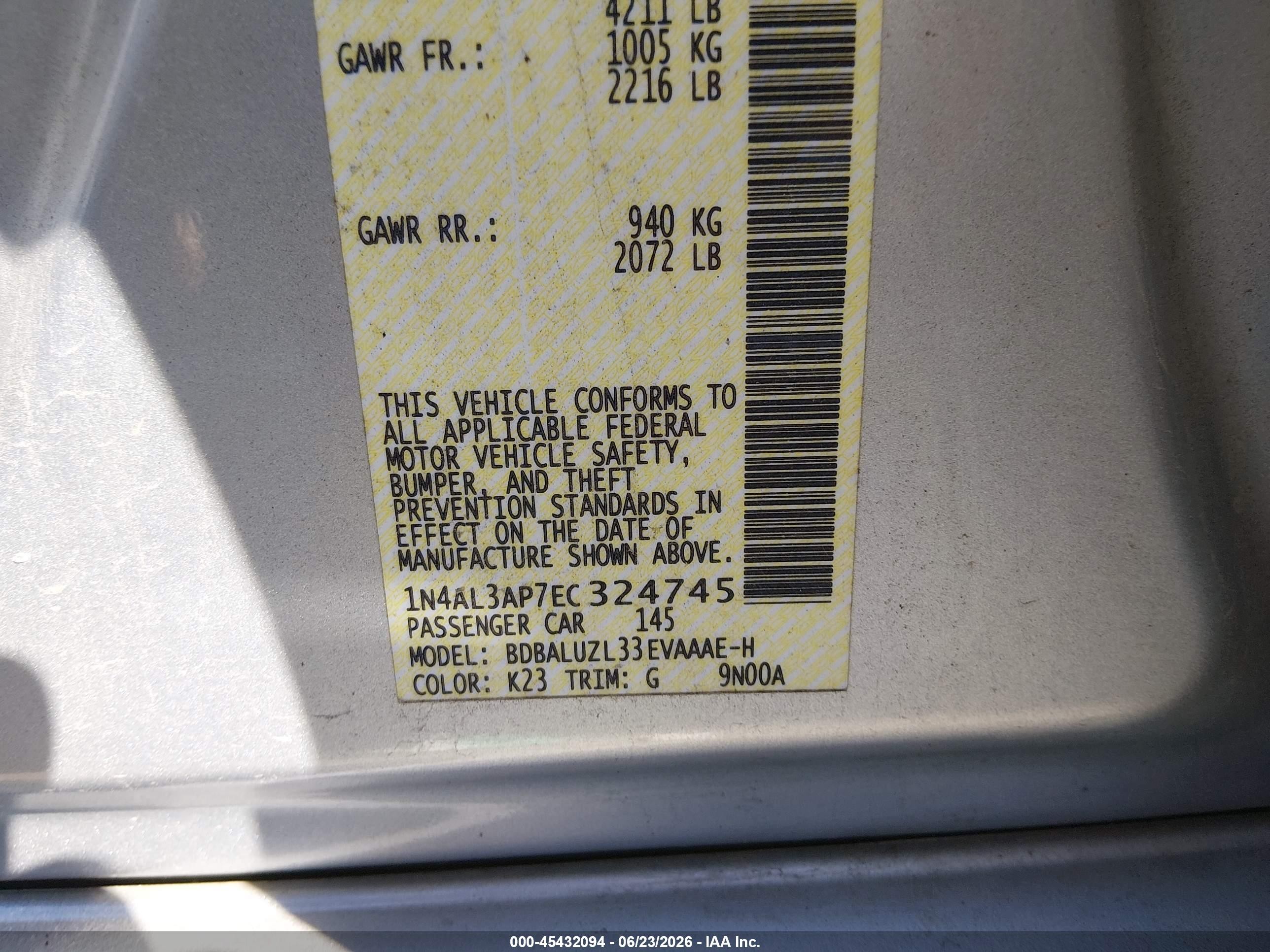 2014 Nissan Altima 2.5 Sv Gray vin: 1N4AL3AP7EC324745