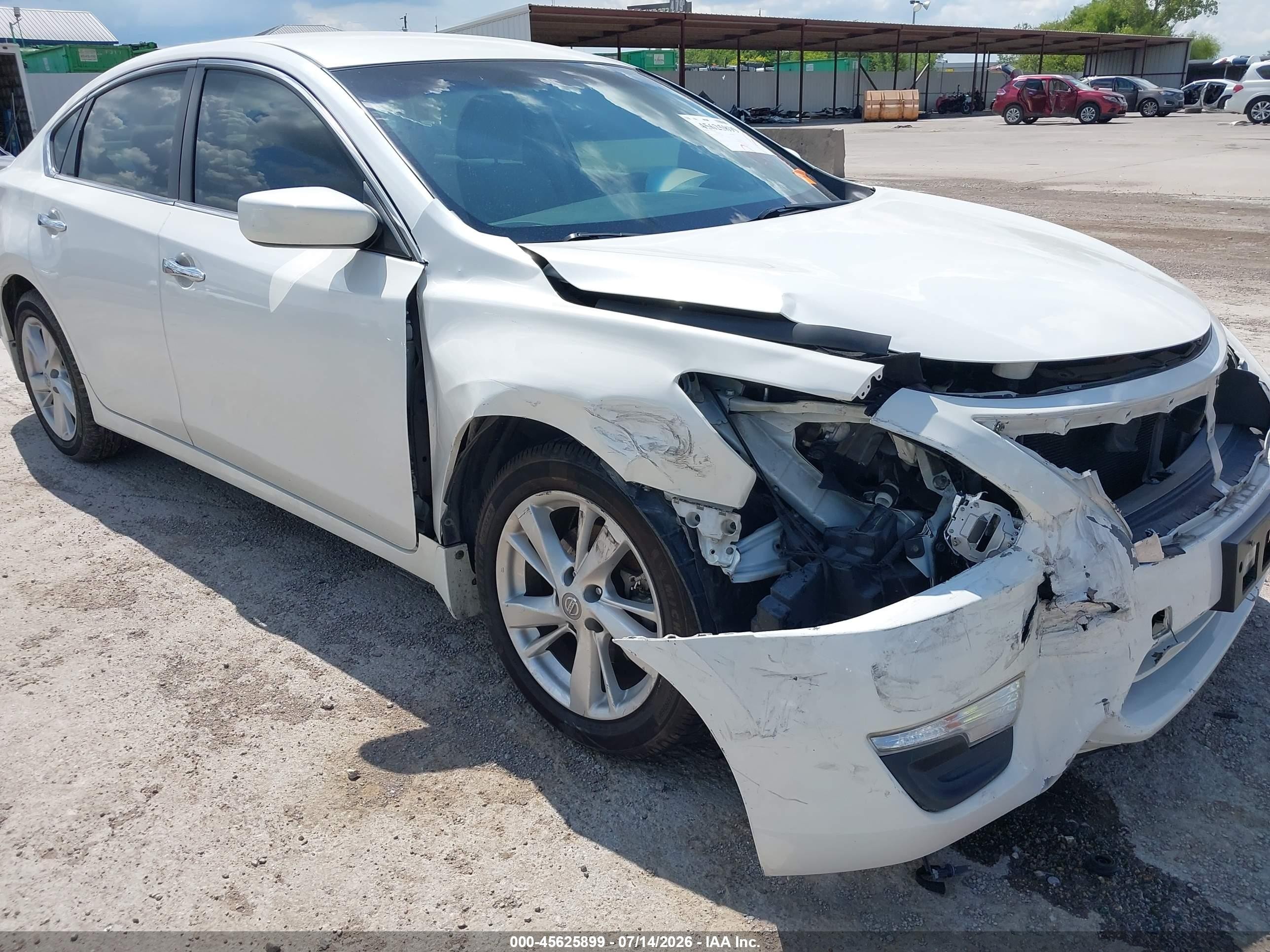 2014 Nissan Altima 2.5 Sv White vin: 1N4AL3AP7EC420827