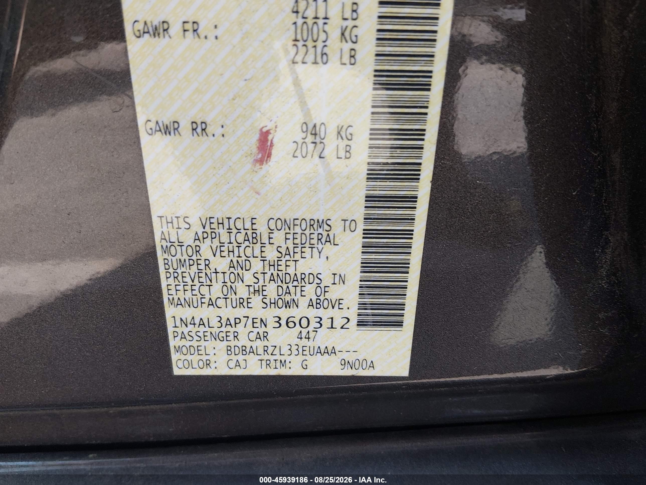 2014 Nissan Altima 2.5 S Pewter vin: 1N4AL3AP7EN360312