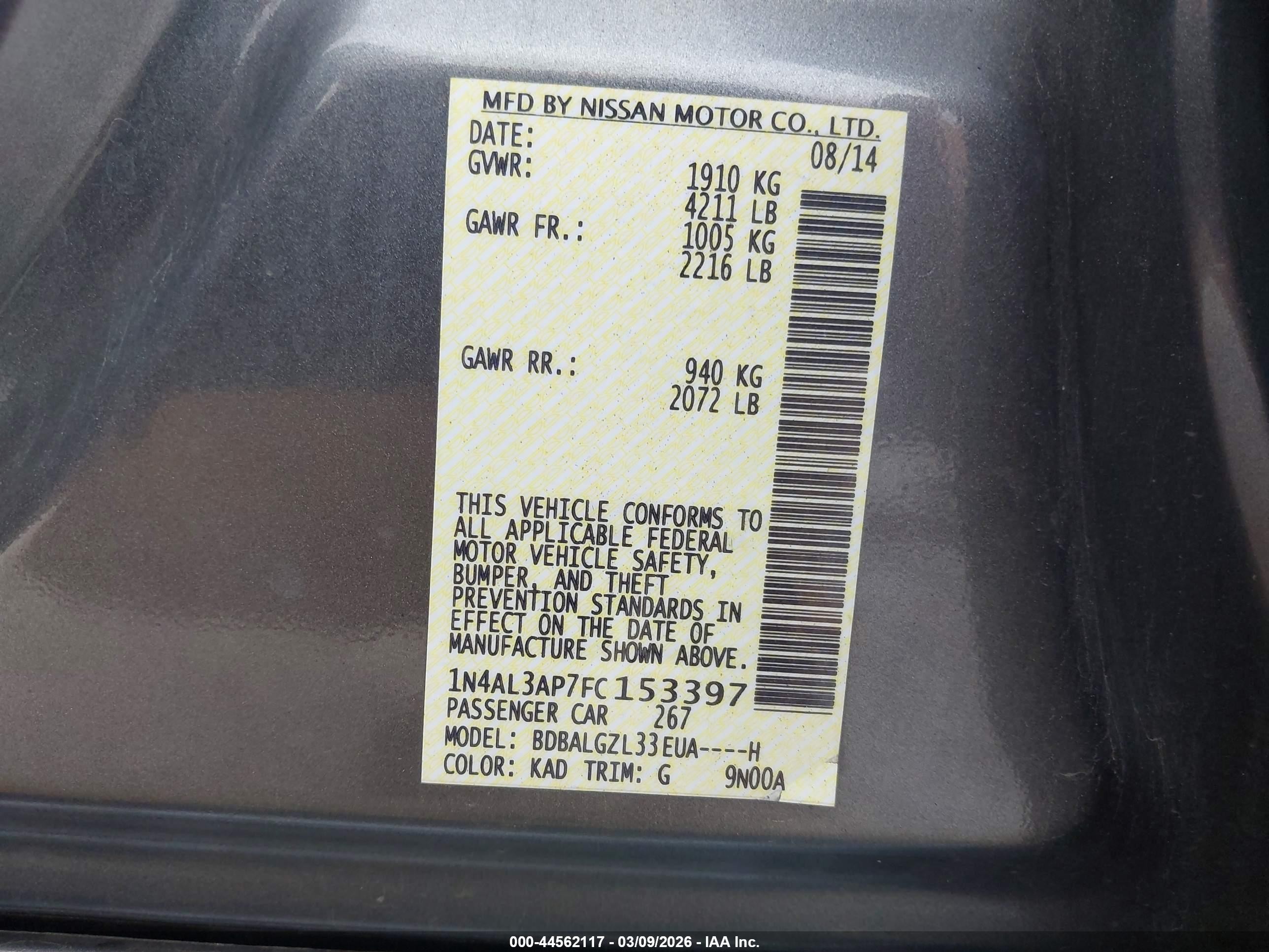 2015 Nissan Altima 2.5 S Silver vin: 1N4AL3AP7FC153397