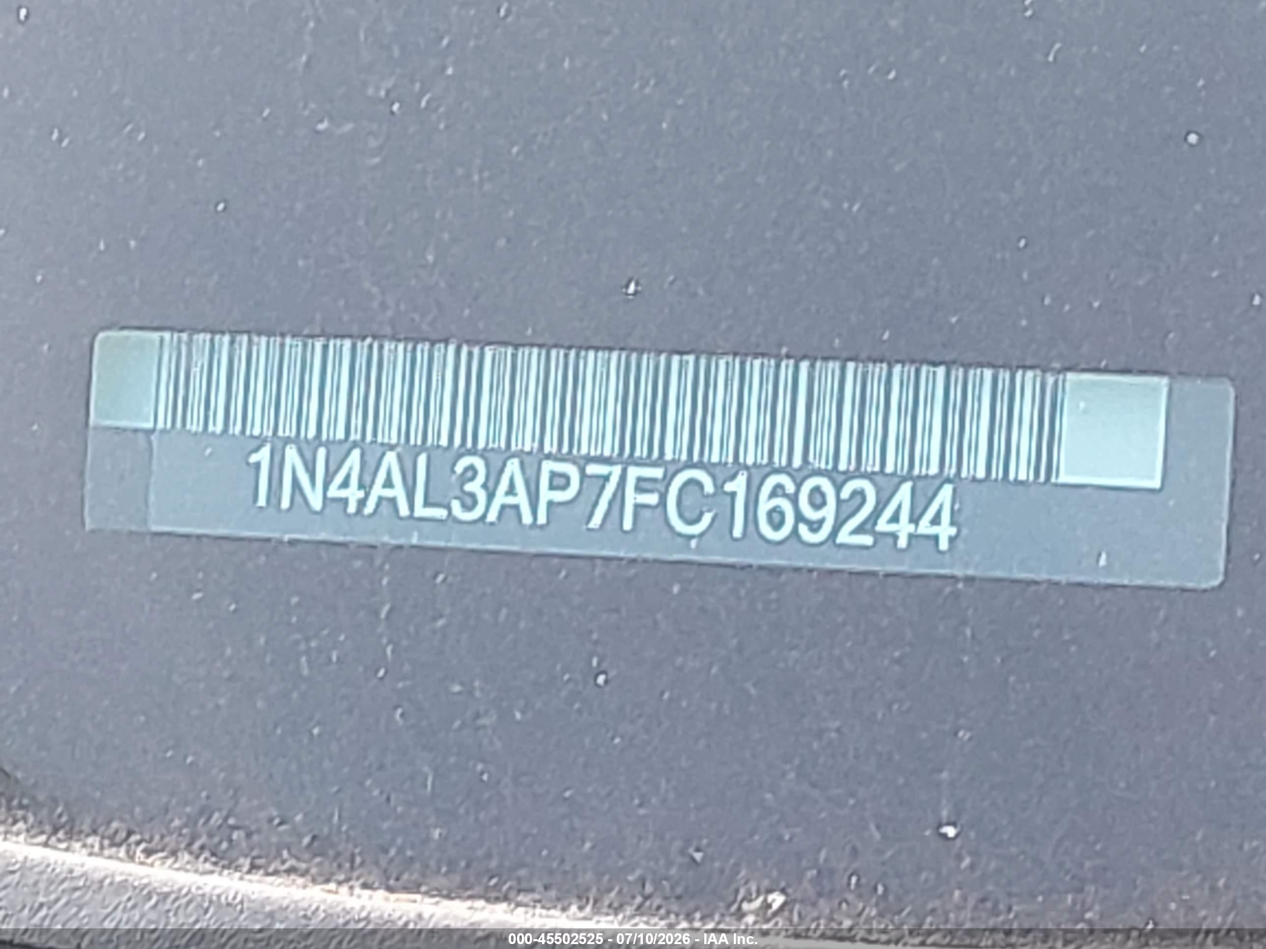 2015 Nissan Altima 2.5 S Black vin: 1N4AL3AP7FC169244