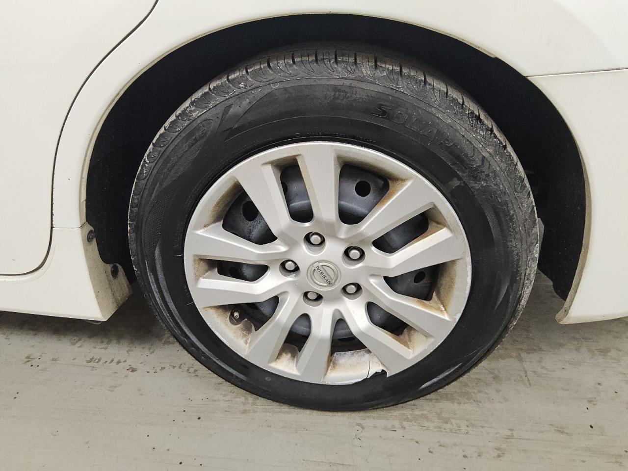 2015 Nissan Altima 2.5 S White vin: 1N4AL3AP7FC217678 Damage: Left Rear Wheel Cover, Broken, Replacement Required