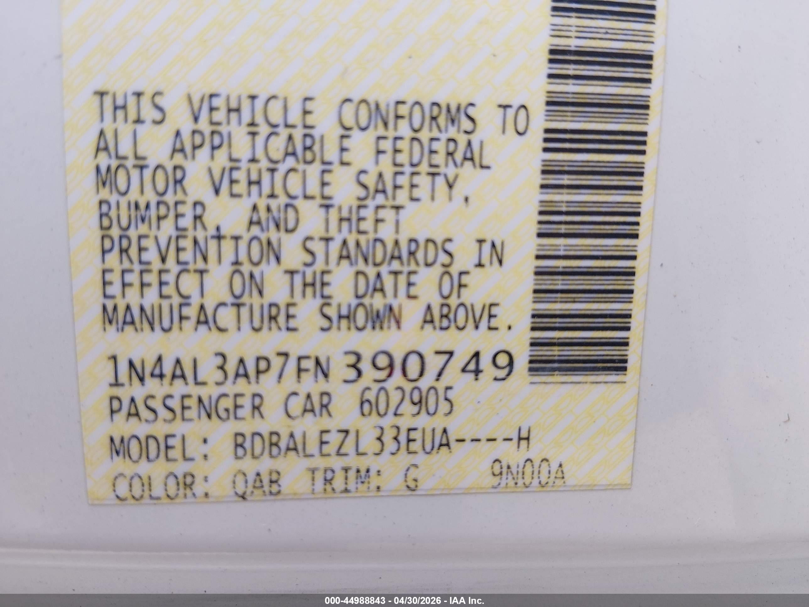 2015 Nissan Altima 2.5 S White vin: 1N4AL3AP7FN390749
