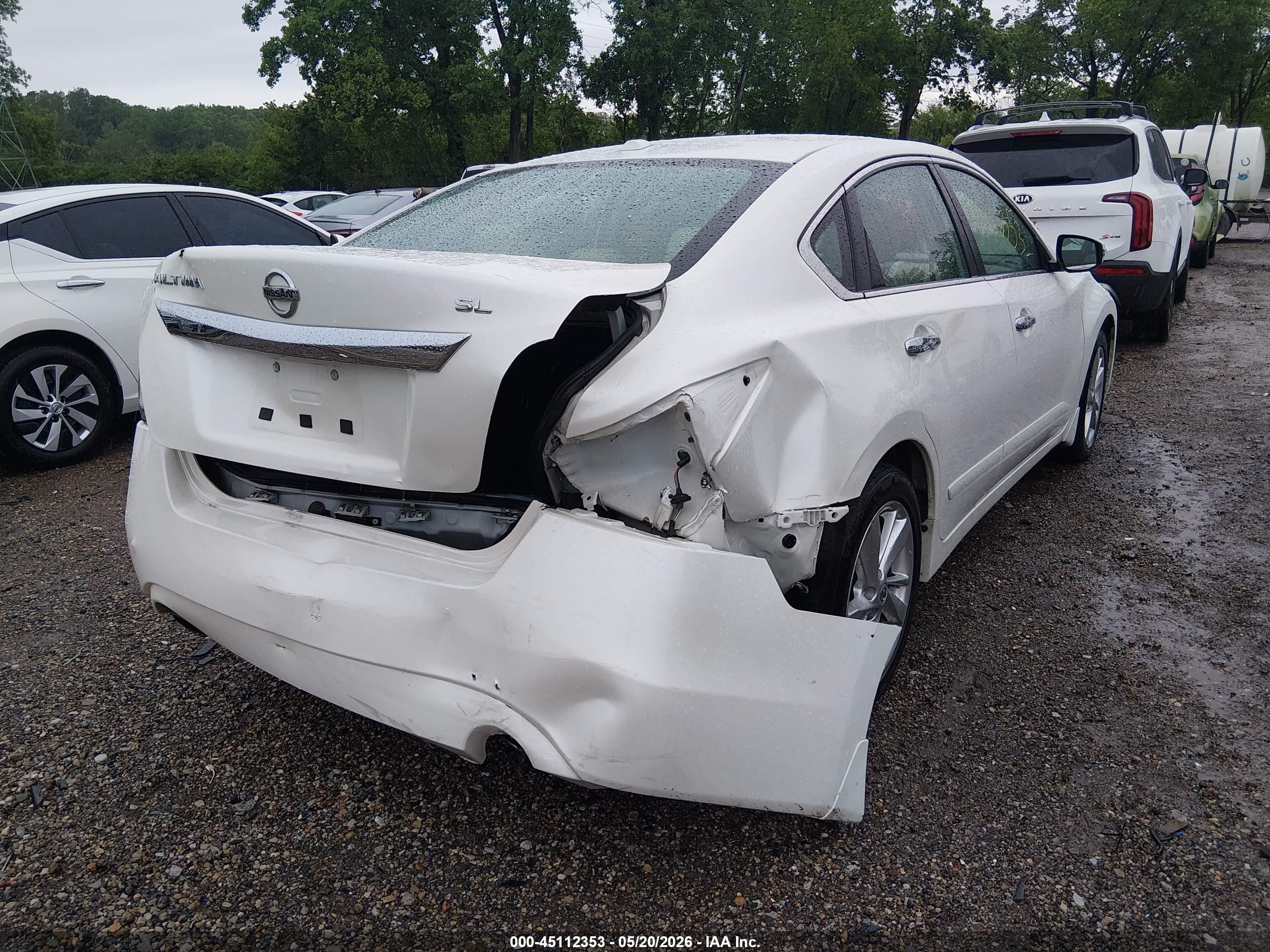 2015 Nissan Altima 2.5 Sl White vin: 1N4AL3AP7FN873691