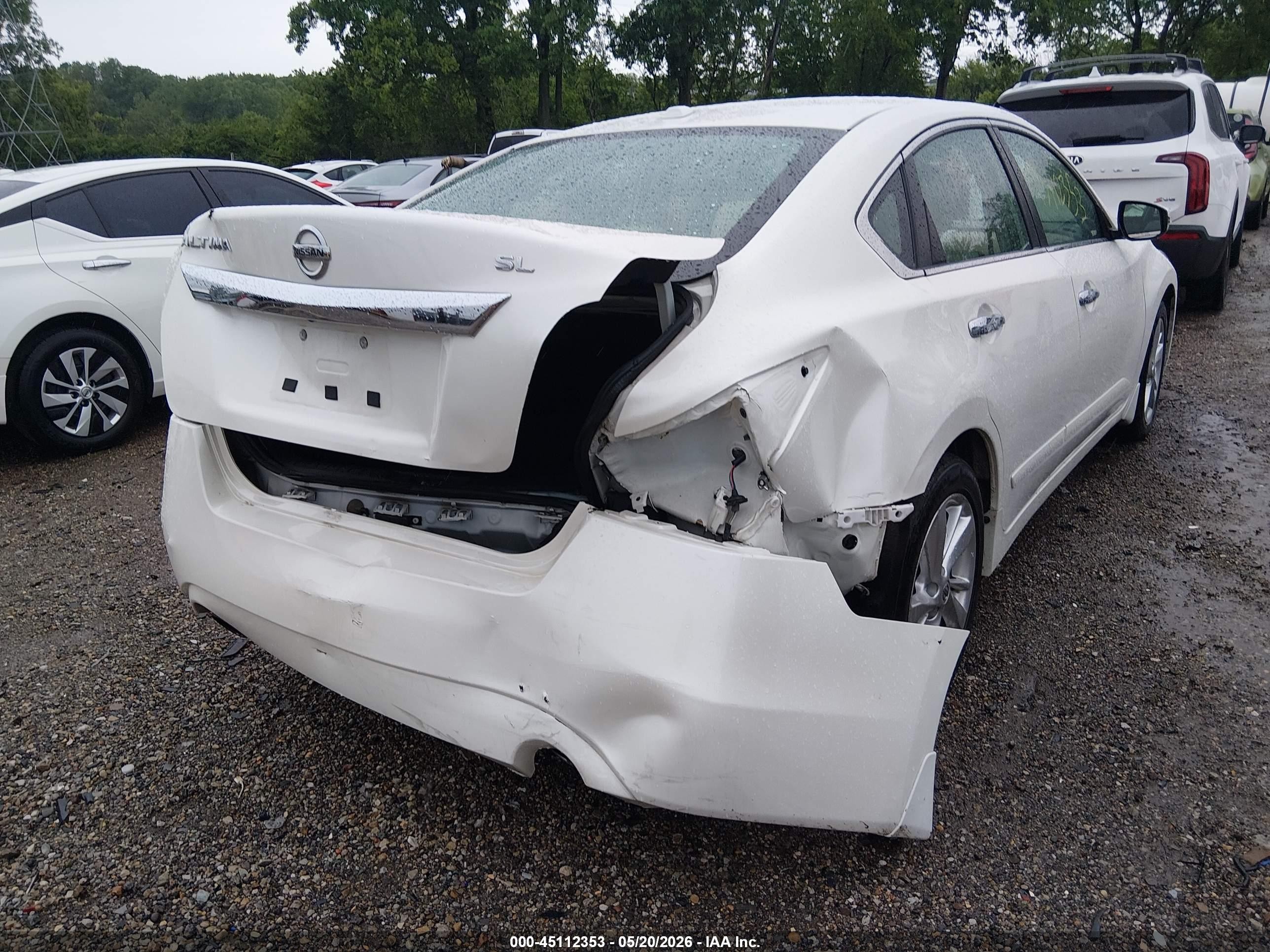 2015 Nissan Altima 2.5 Sl White vin: 1N4AL3AP7FN873691