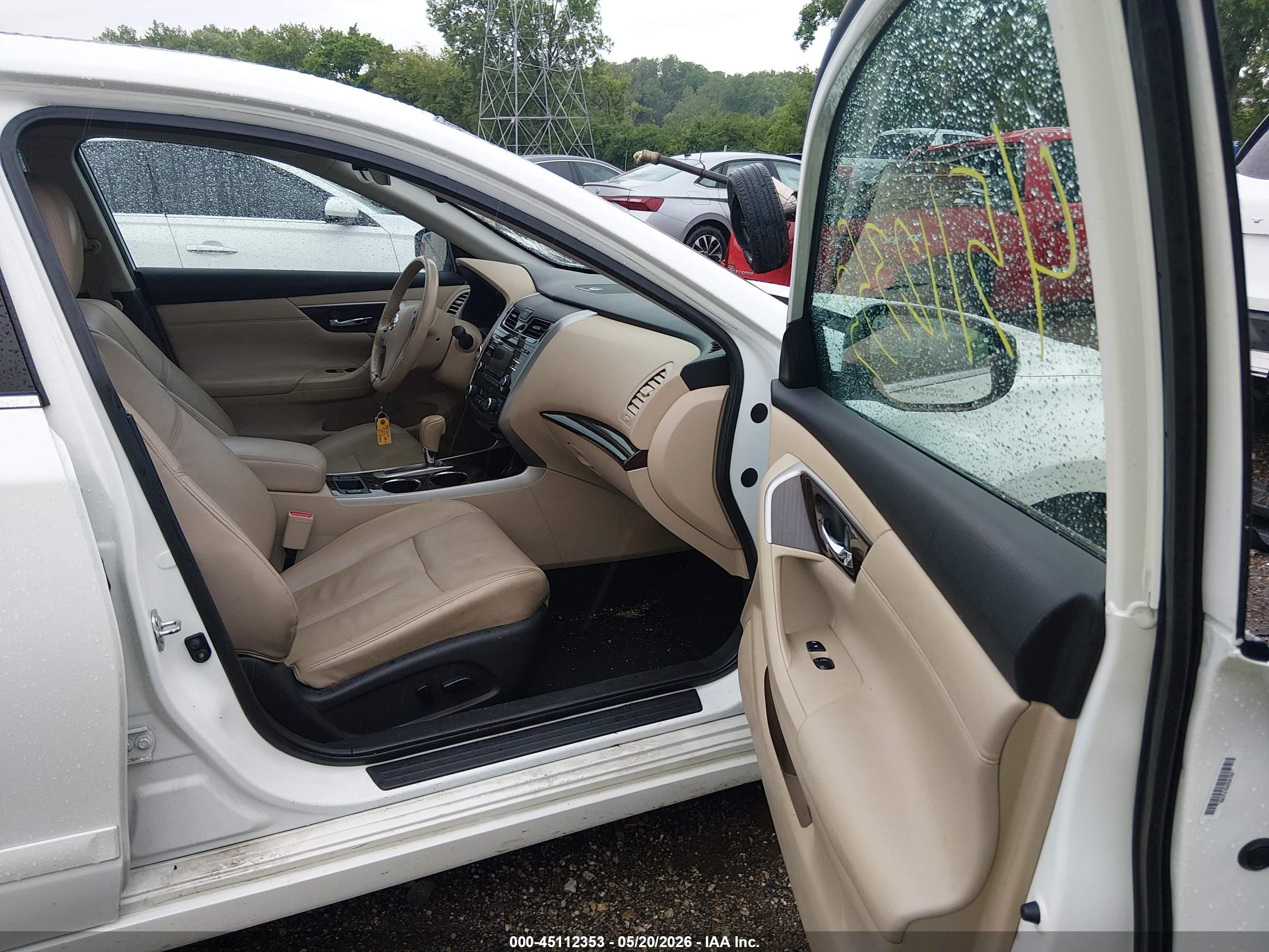 2015 Nissan Altima 2.5 Sl White vin: 1N4AL3AP7FN873691