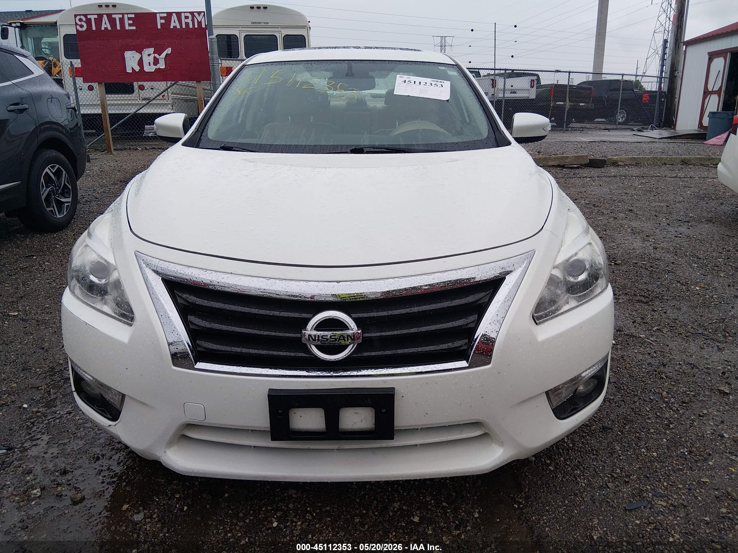 2015 Nissan Altima 2.5 Sl White vin: 1N4AL3AP7FN873691