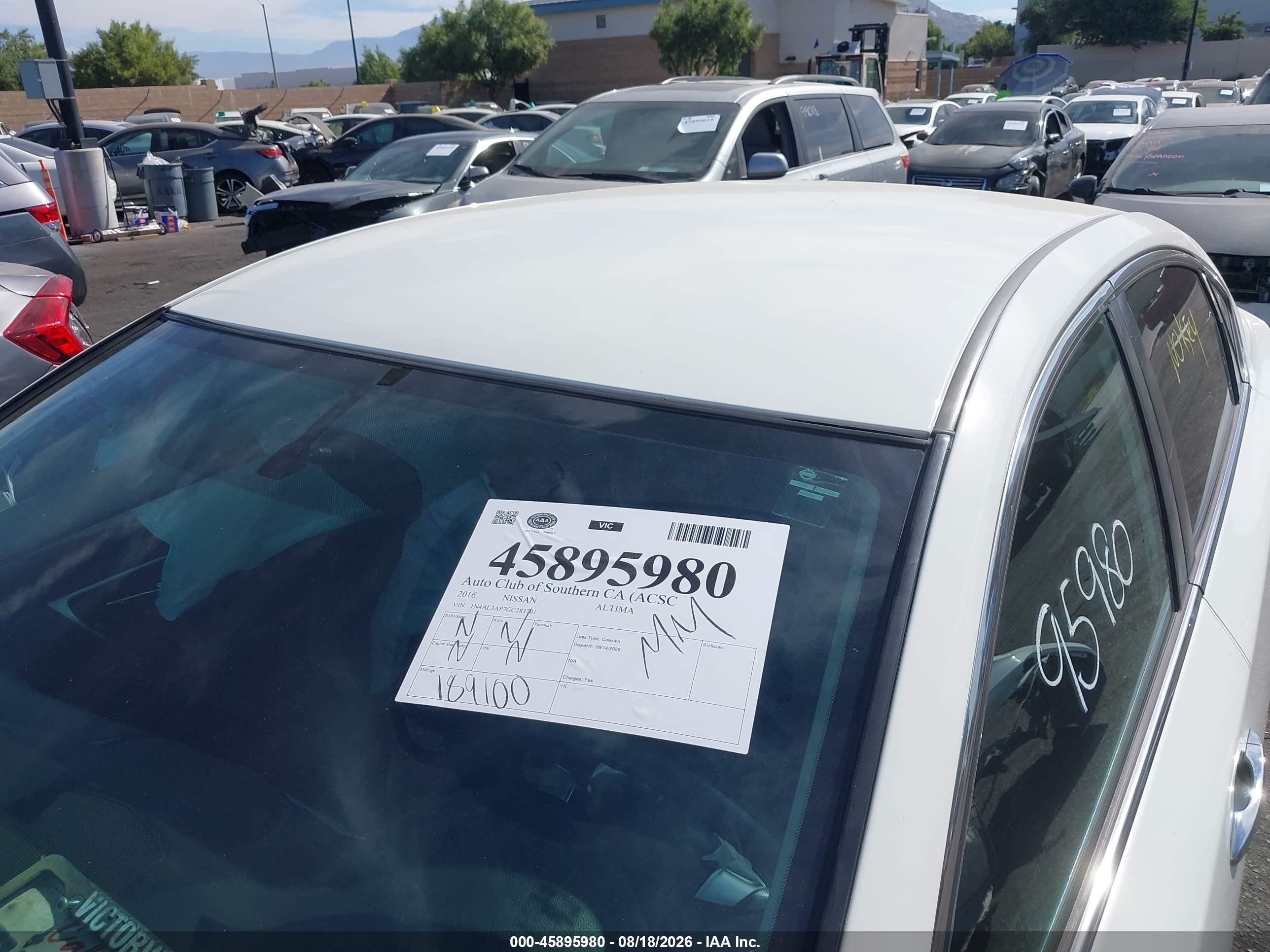 2016 Nissan Altima 2.5 S White vin: 1N4AL3AP7GC283701