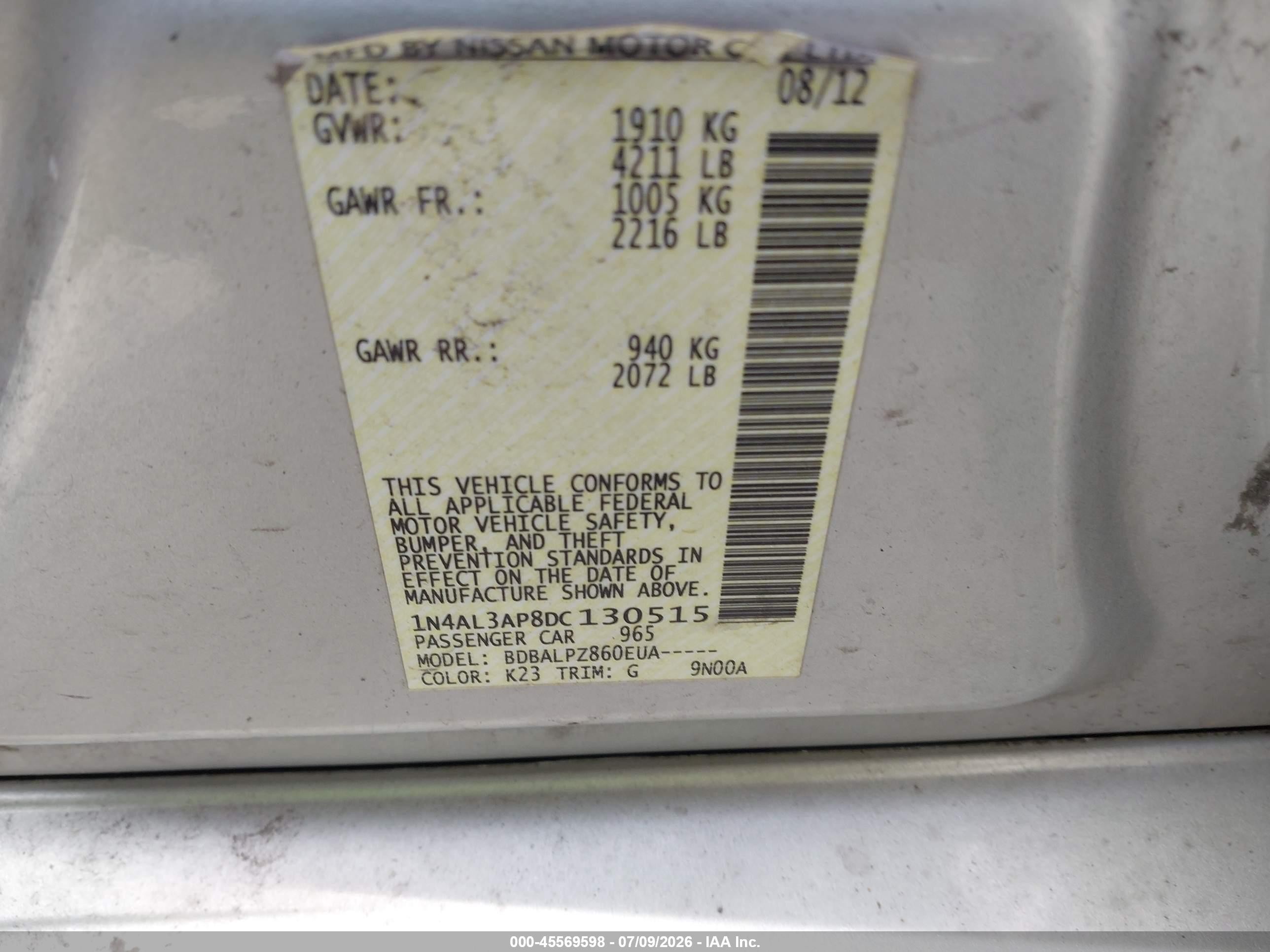 2013 Nissan Altima 2.5 Silver vin: 1N4AL3AP8DC130515