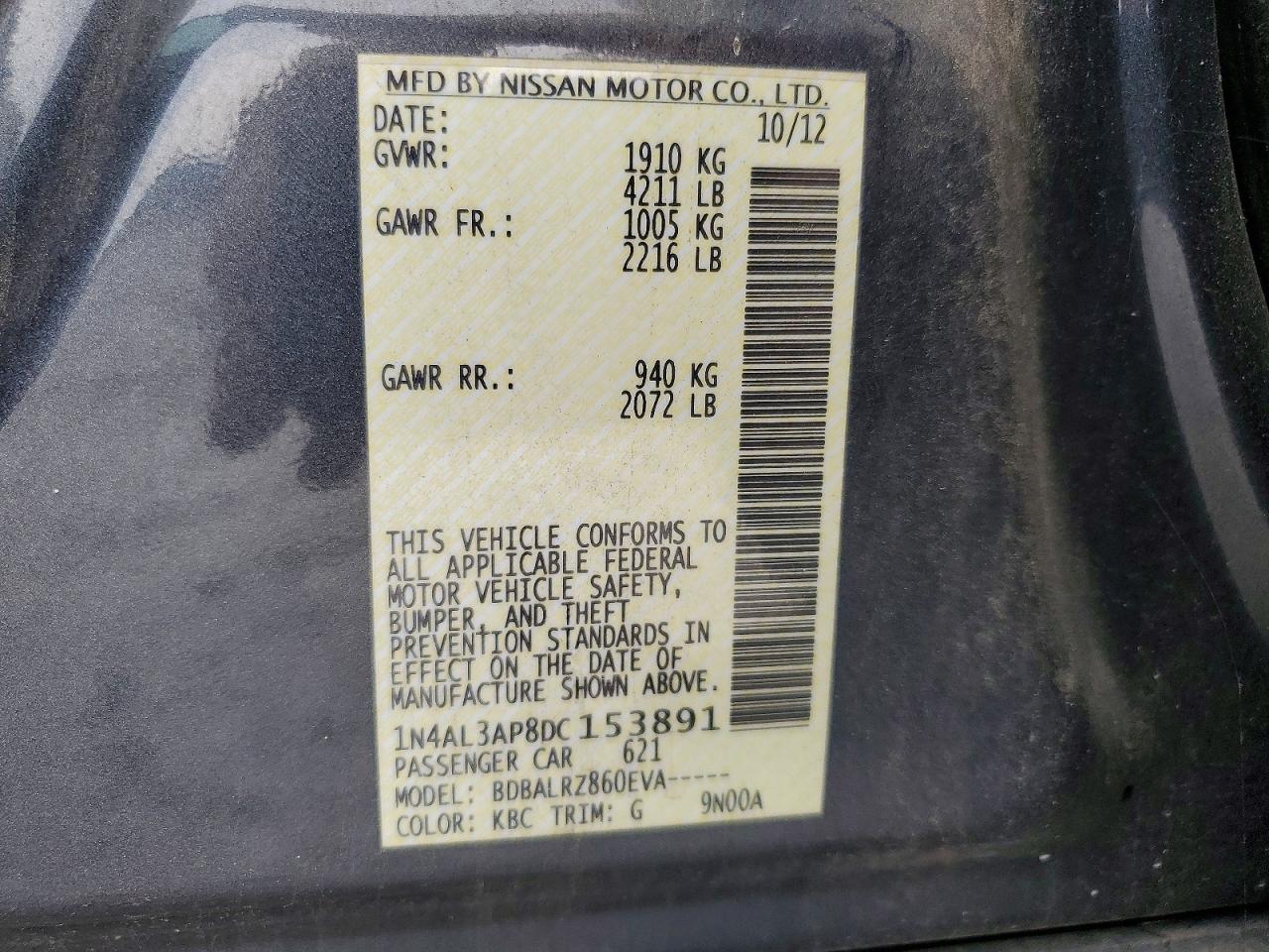 2013 Nissan Altima 2.5 Gray vin: 1N4AL3AP8DC153891
