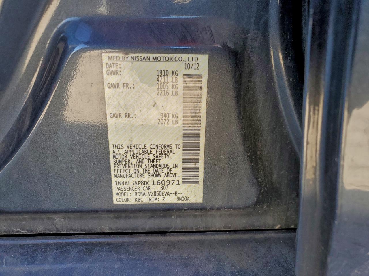 2013 Nissan Altima 2.5 Gray vin: 1N4AL3AP8DC160971