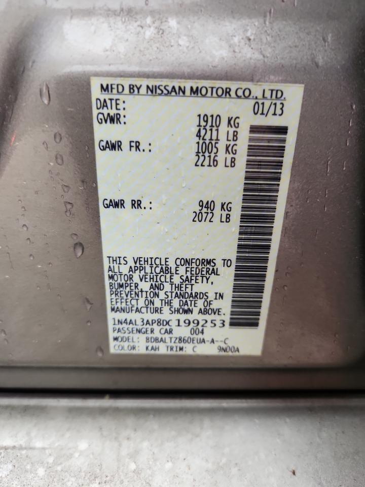 2013 Nissan Altima 2.5 Tan vin: 1N4AL3AP8DC199253