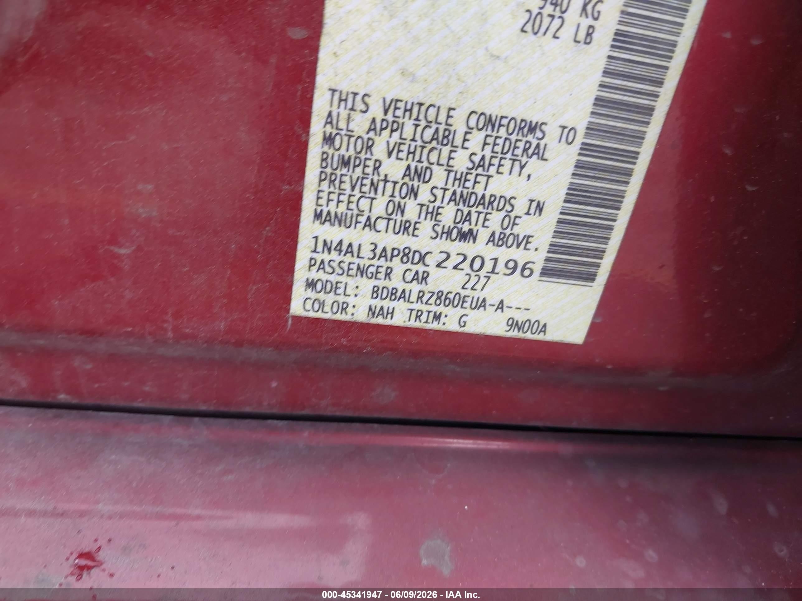 2013 Nissan Altima 2.5 S Red vin: 1N4AL3AP8DC220196