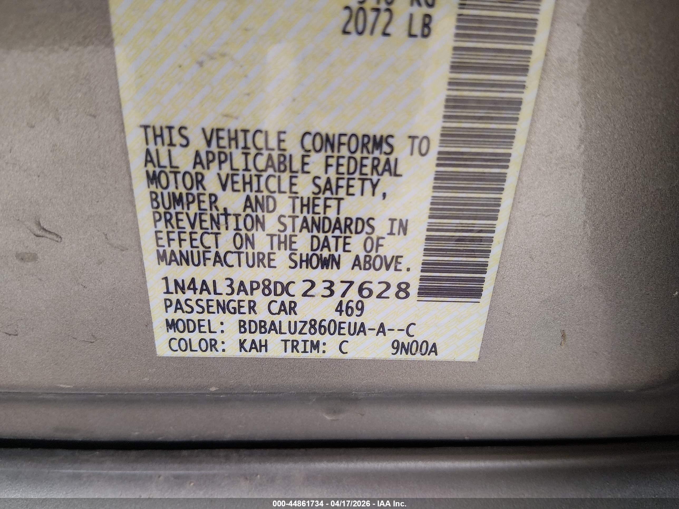 2013 Nissan Altima 2.5 Sv Tan vin: 1N4AL3AP8DC237628
