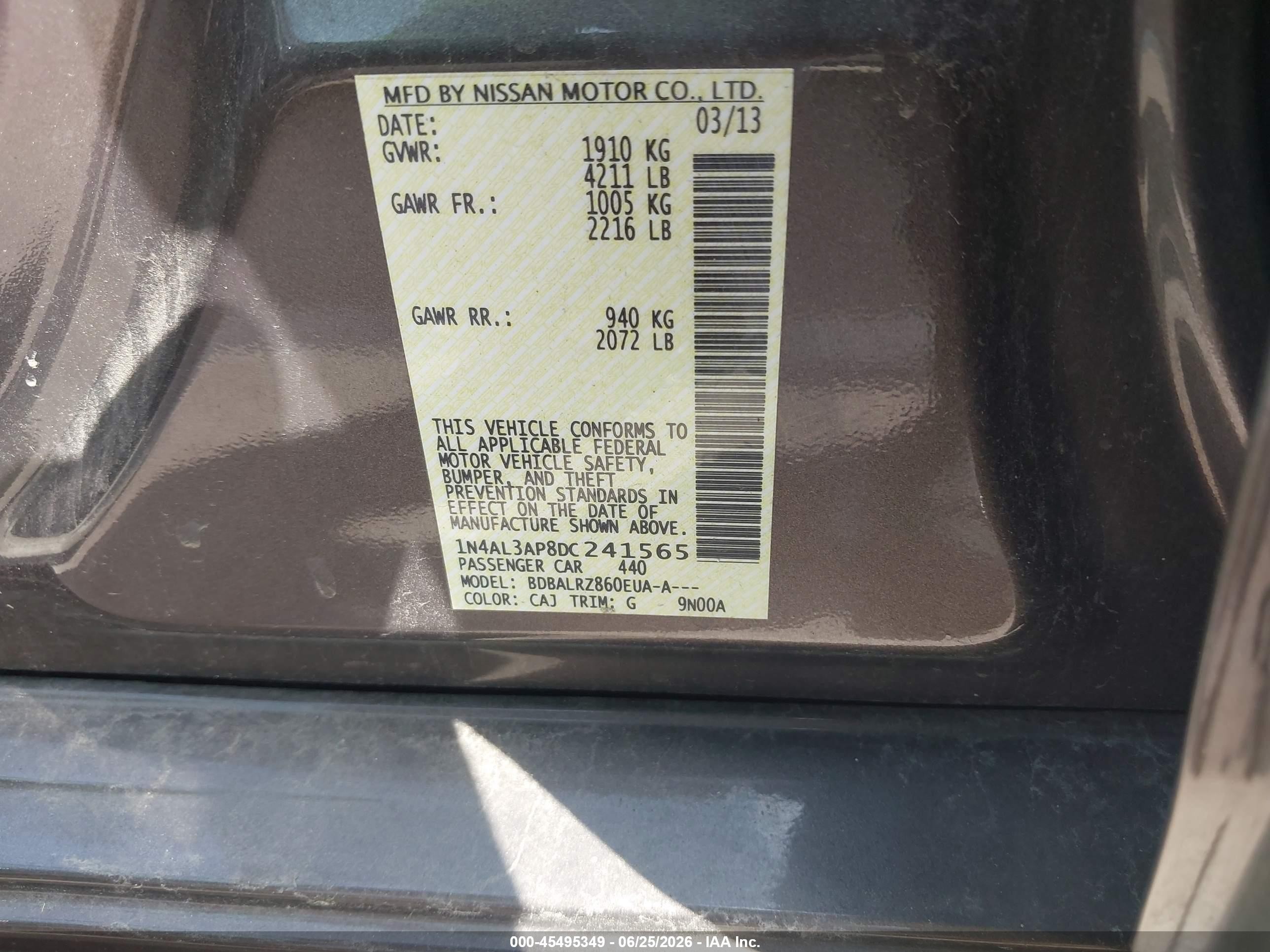 2013 Nissan Altima 2.5 S Brown vin: 1N4AL3AP8DC241565