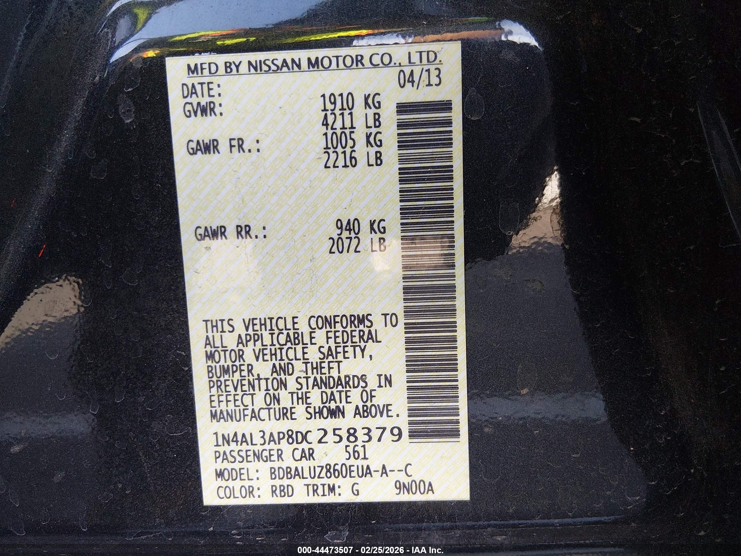 2013 Nissan Altima 2.5 Sv Gray vin: 1N4AL3AP8DC258379