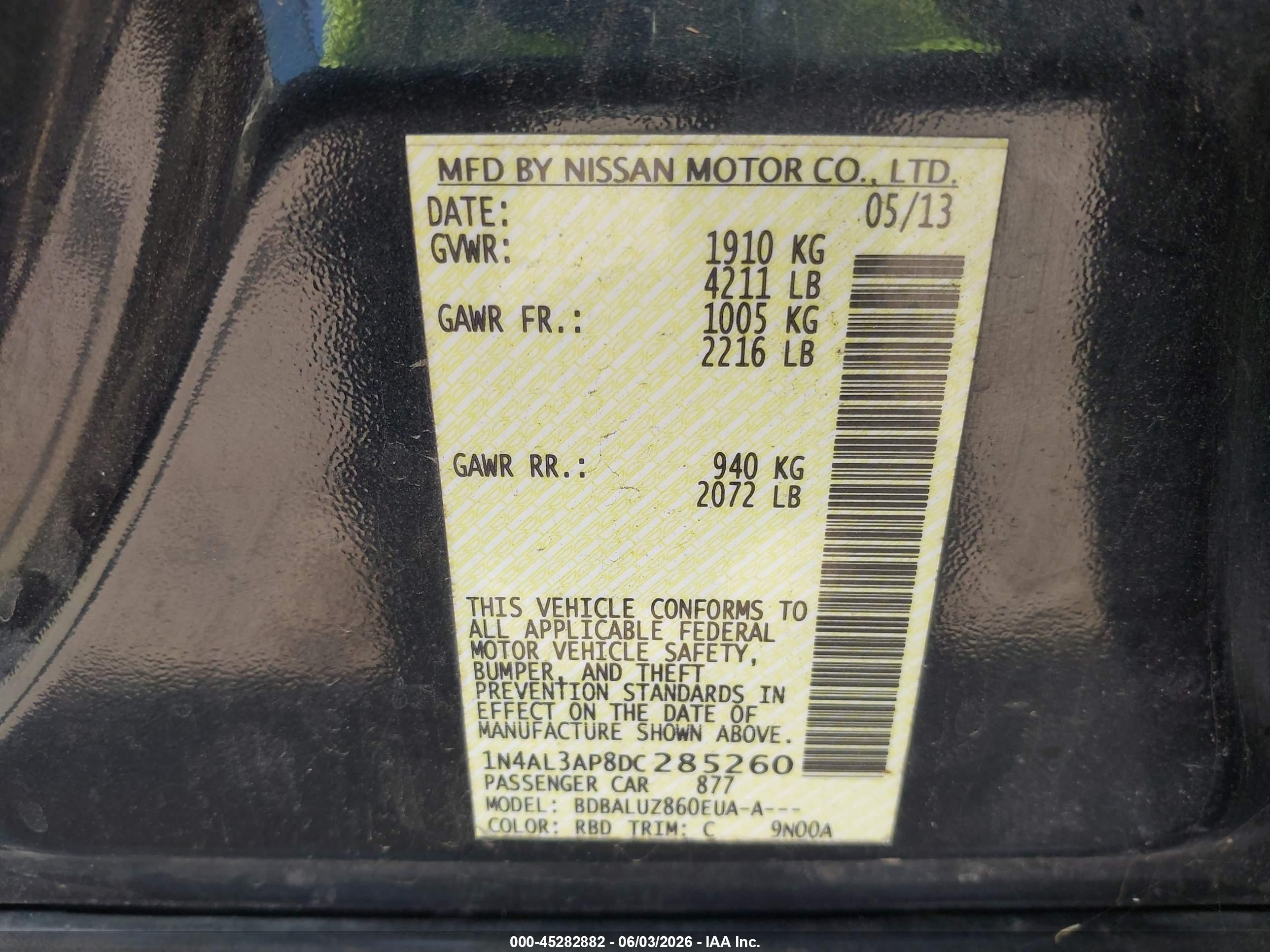 2013 Nissan Altima 2.5 Sv Gray vin: 1N4AL3AP8DC285260