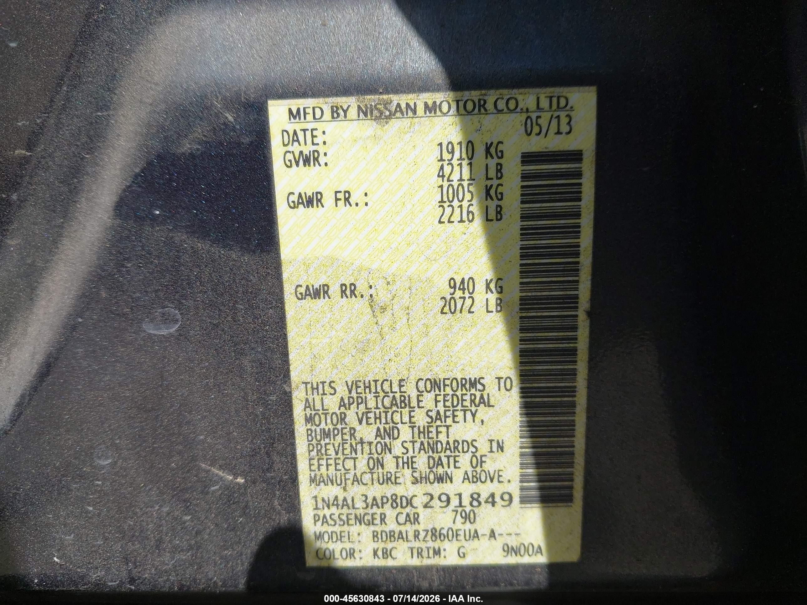 2013 Nissan Altima 2.5 S Gray vin: 1N4AL3AP8DC291849