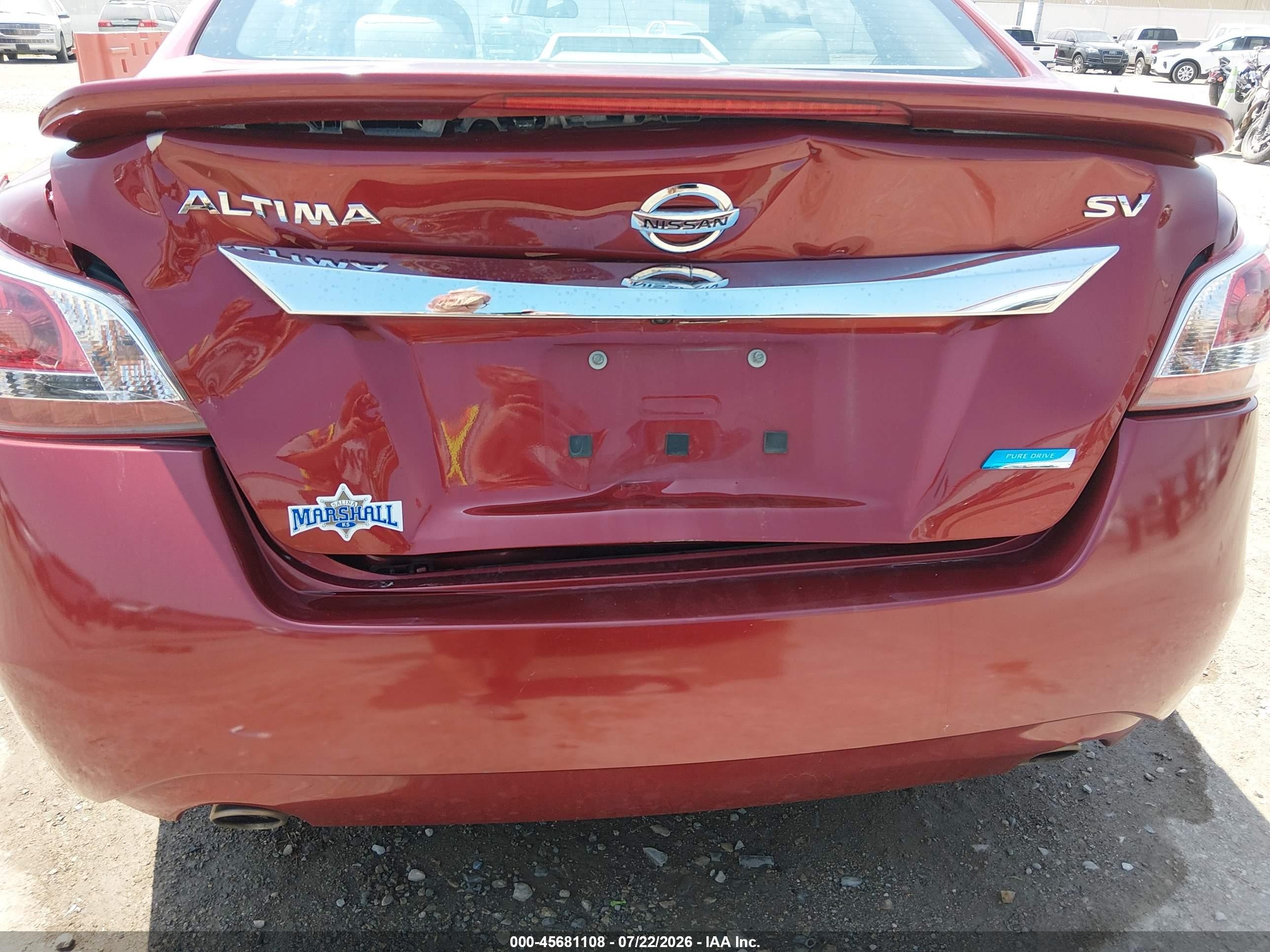 2013 Nissan Altima 2.5 Sv Red vin: 1N4AL3AP8DC292337